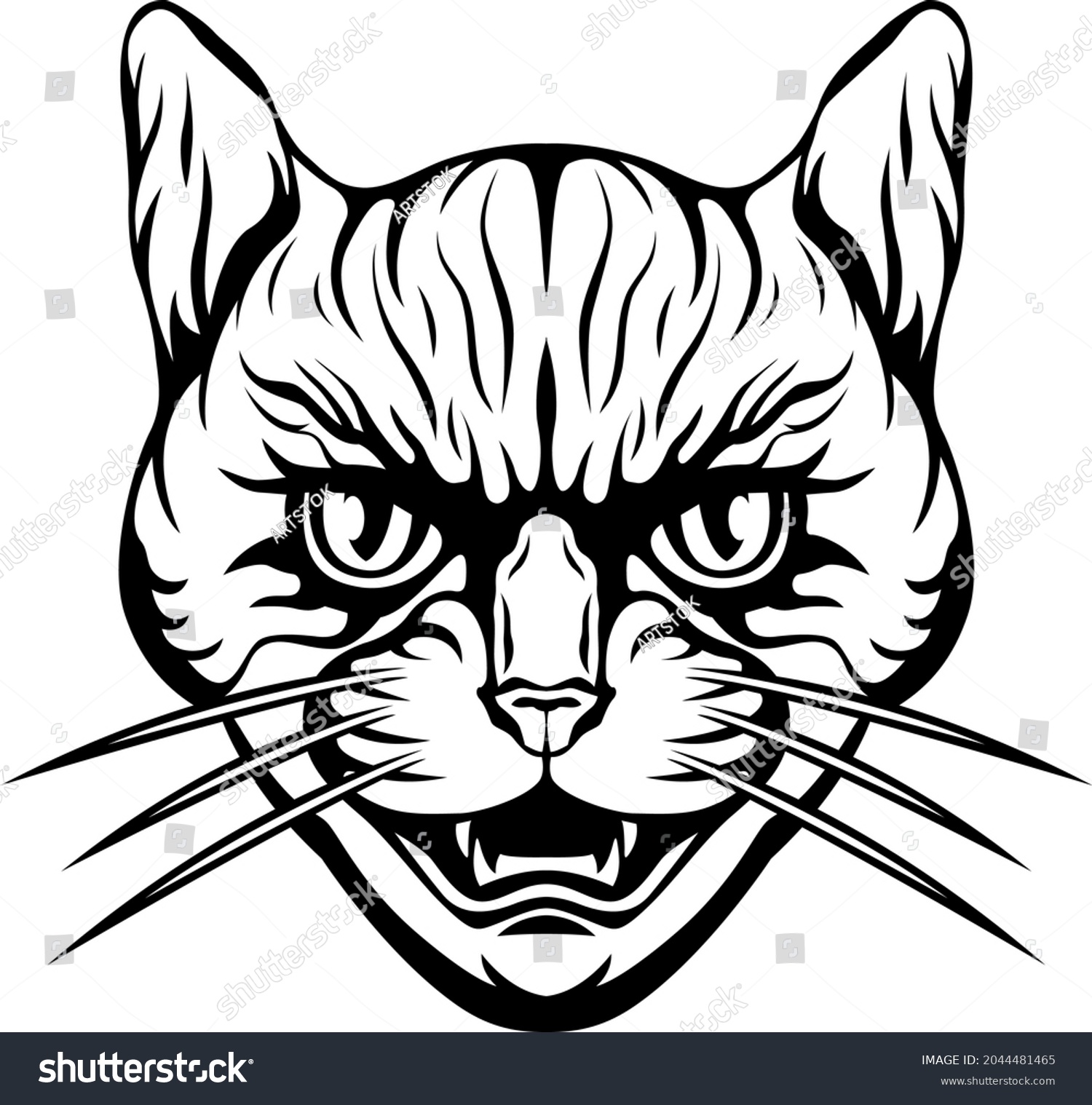 Evil Cat Vector Isolated Illustration Black Stock Vector (Royalty Free ...