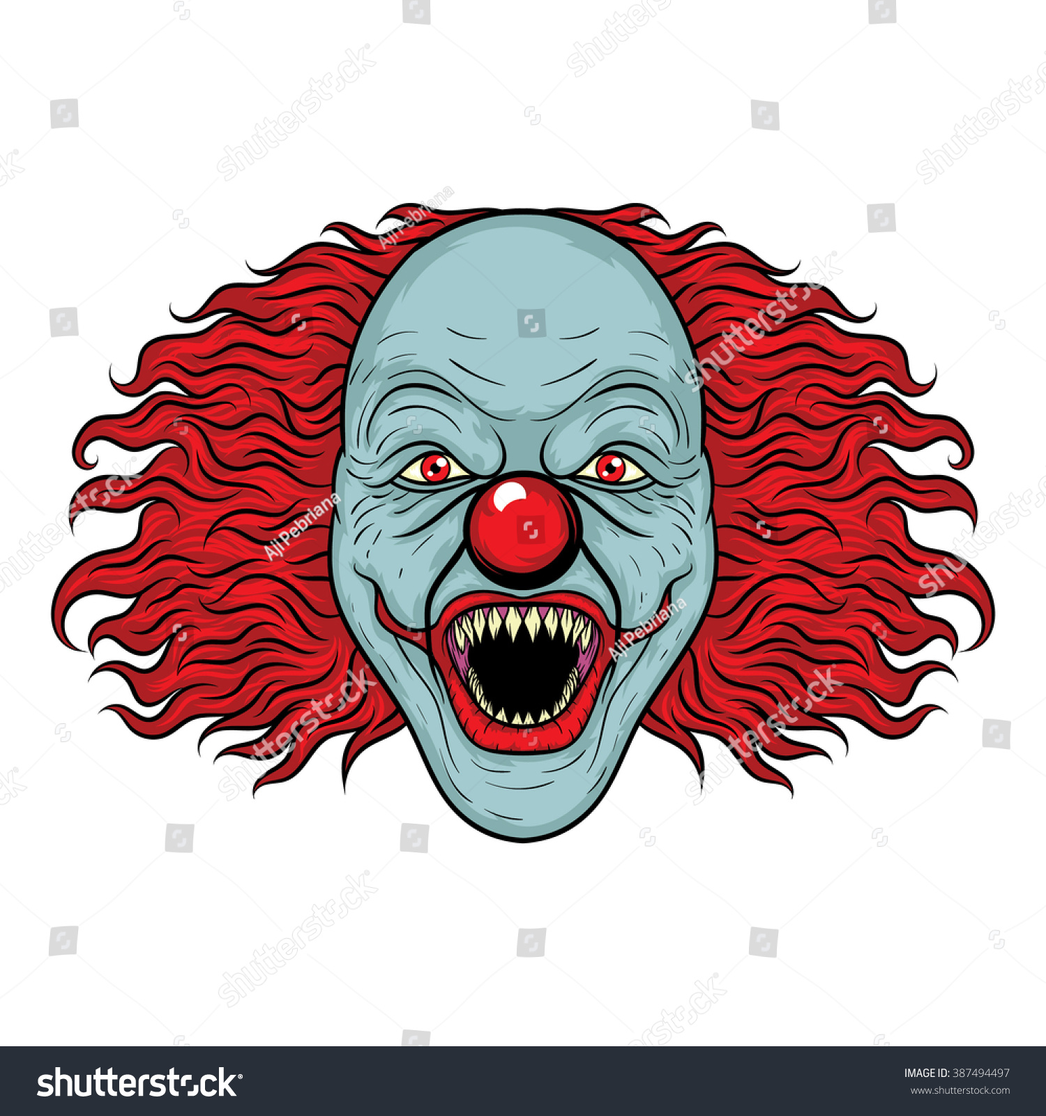 Evil Clown Stock Vector Illustration 387494497 : Shutterstock