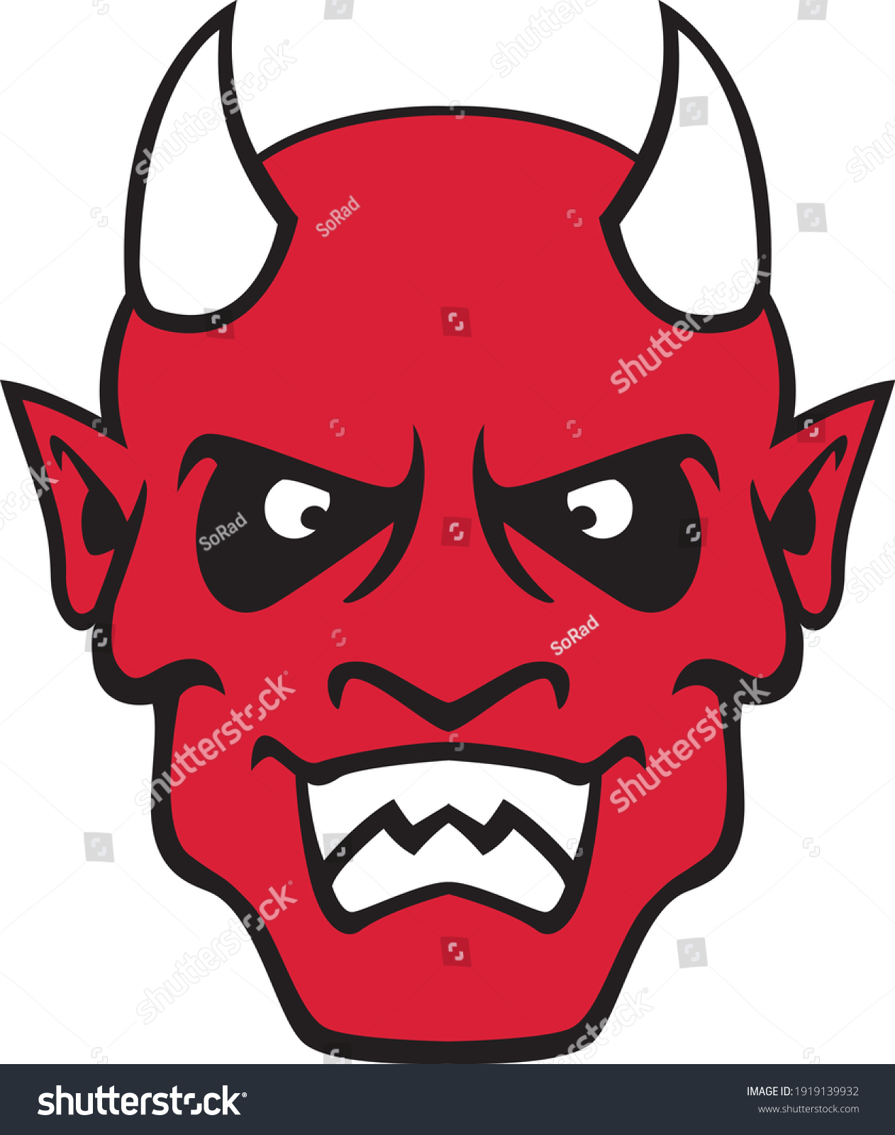 Evil Devil Face Vector Illustration Icon Stock Vector (Royalty Free ...