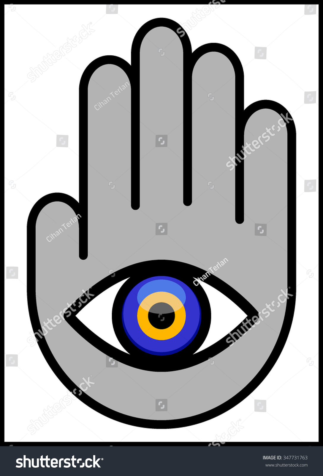 Evil Eye Hand Vector Illustration Abstract Stock Vector (Royalty Free