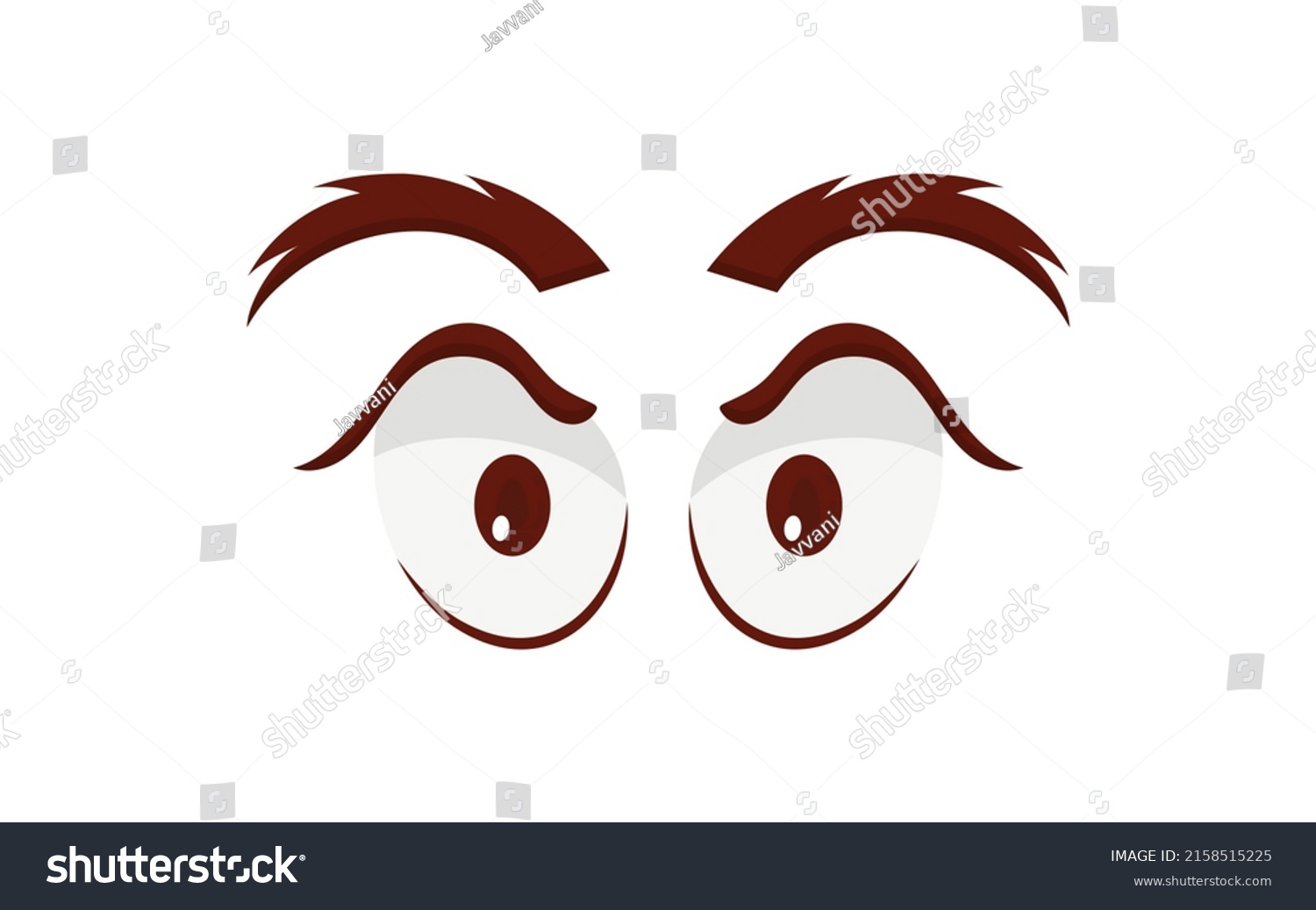 Evil Eyes Flat Style Isolated On Stock Vector (Royalty Free) 2158515225 ...