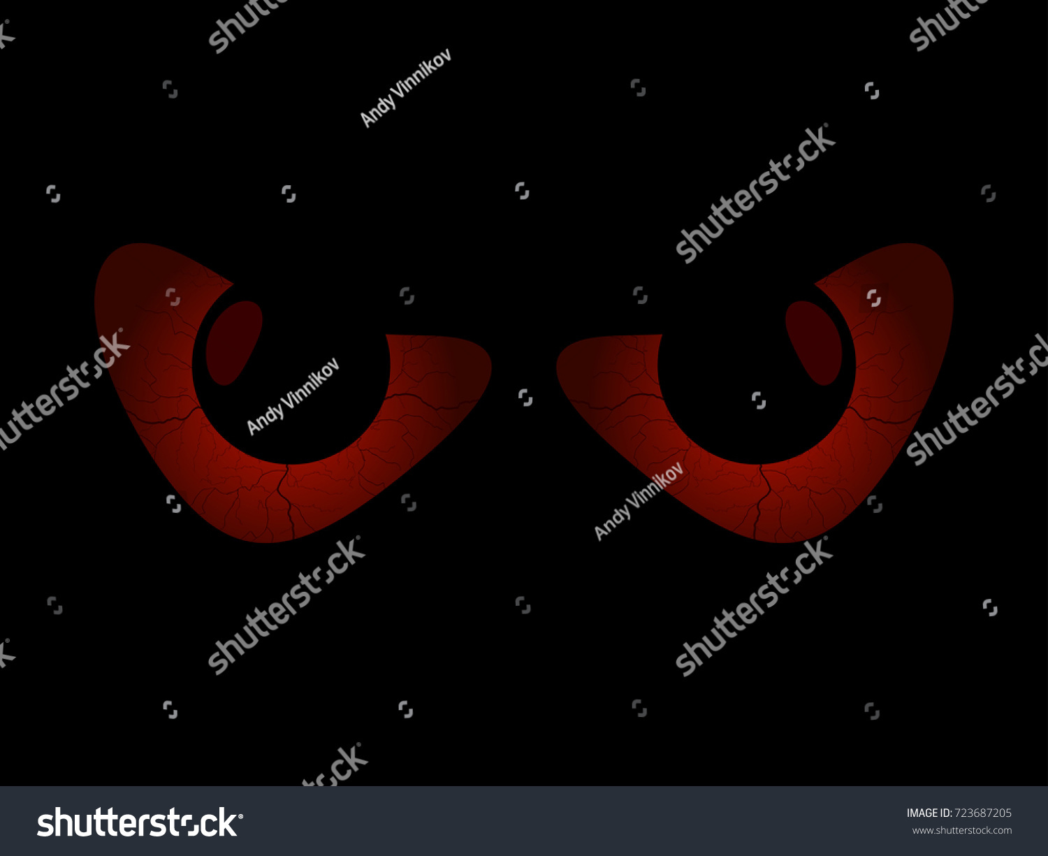 Evil Scary Eyes Black Pupils Halloween Stock Vector (Royalty Free ...