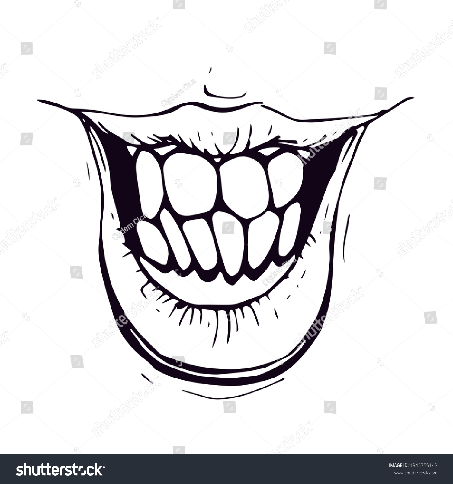 Evil Smile Vector On White Background Stock Vector Royalty Free