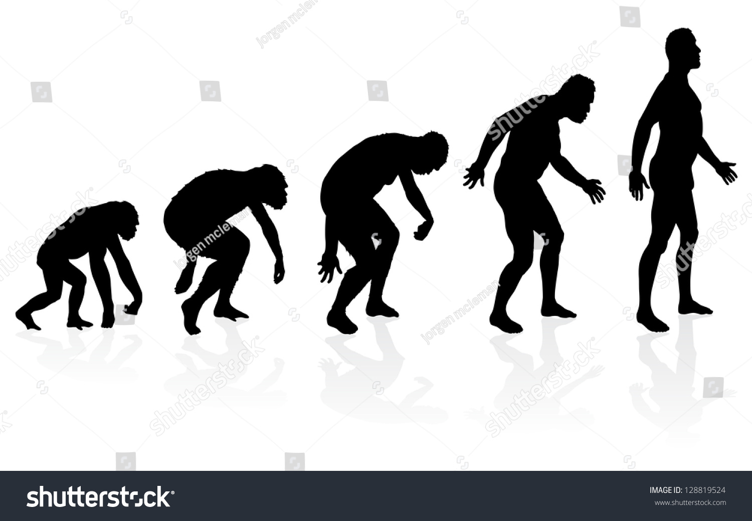 Evolution Of Man Stock Vector 128819524 : Shutterstock