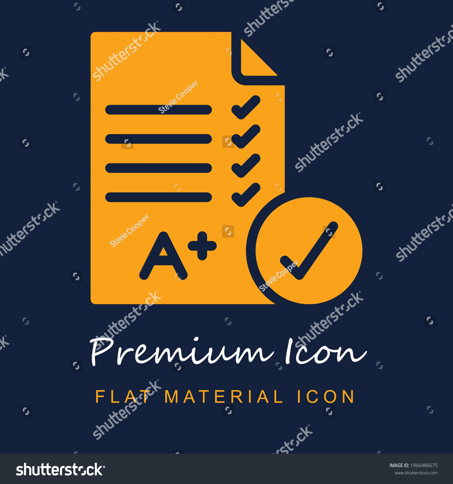 SVG of Exam premium material ui ux isolated vector icon in navy blue and orange colors svg
