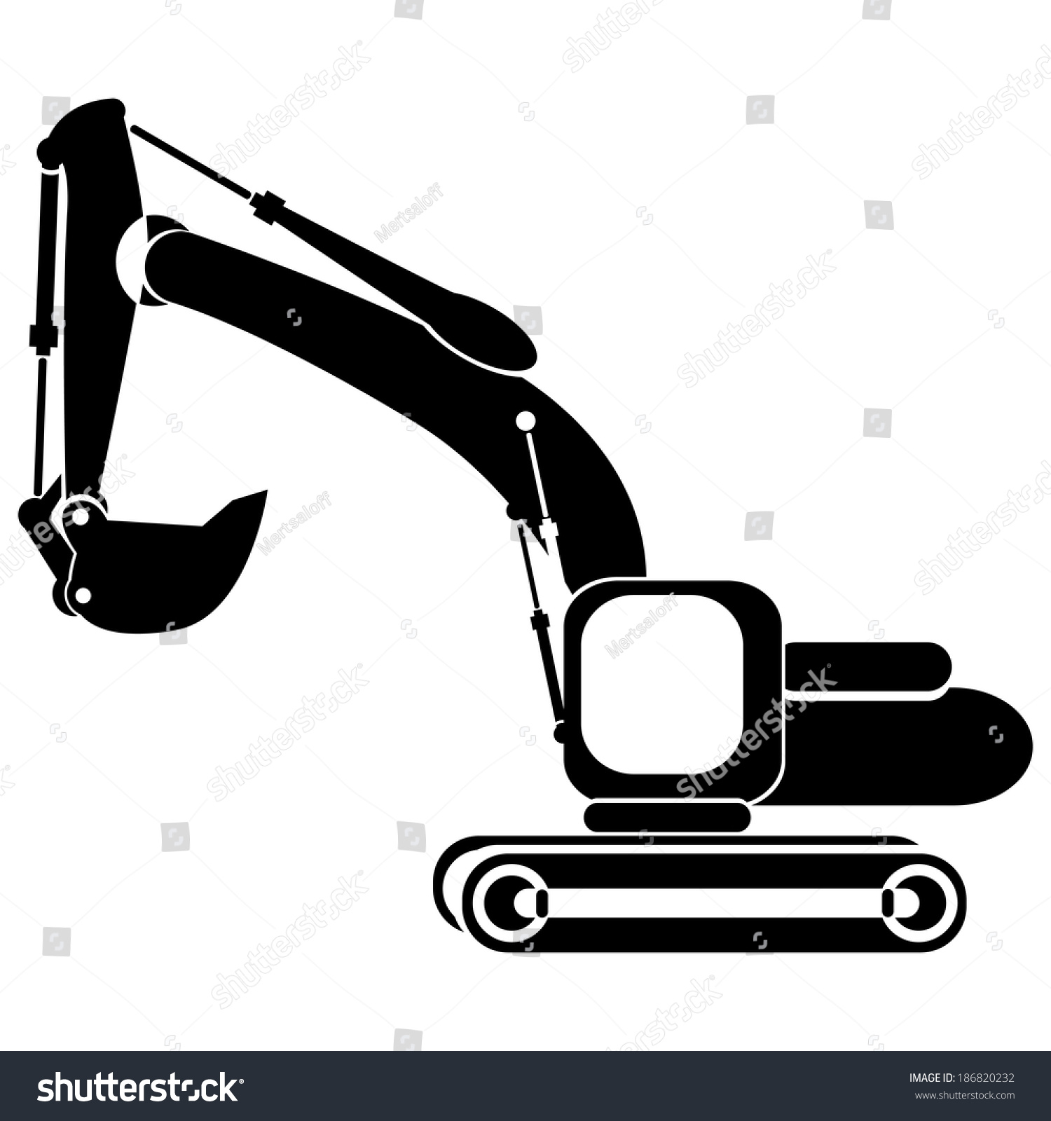 Excavator Stock Vector Illustration 186820232 : Shutterstock