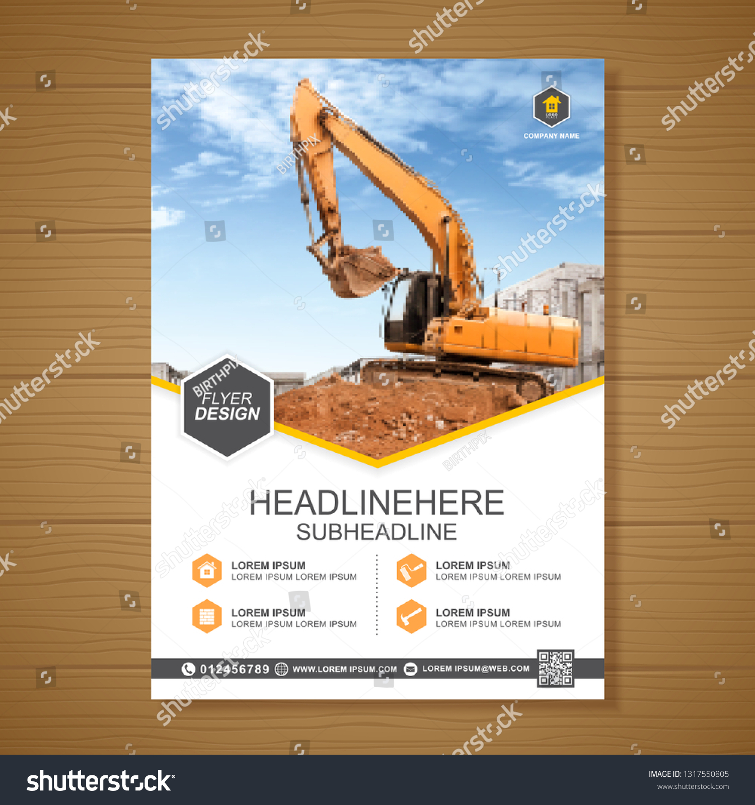 Download Excavator Dozer Cover A4 Template Construction Stock Vector Royalty Free 1317550805