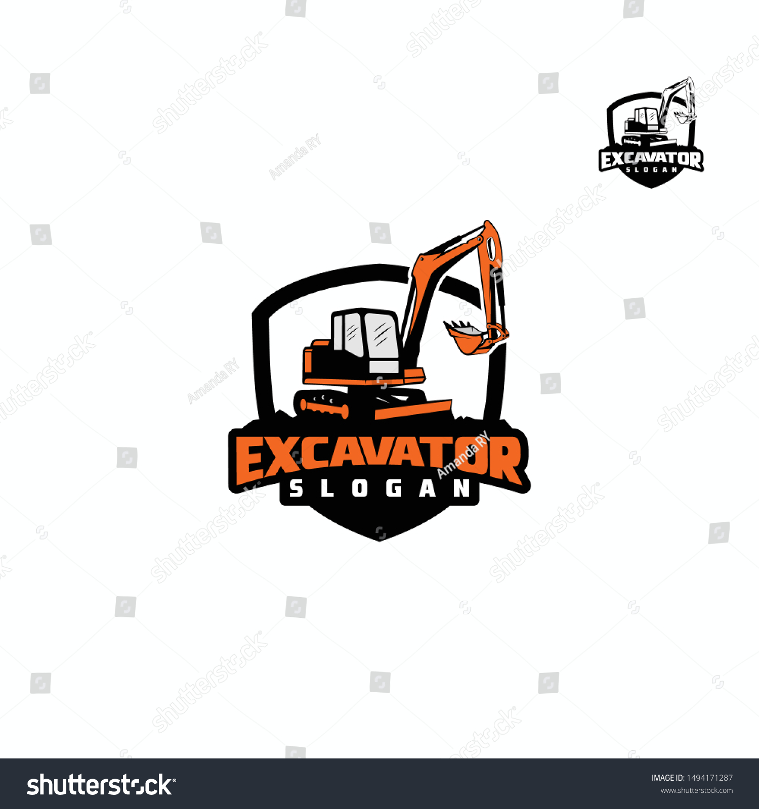 excavator vector logo template construction vector stock vector royalty free 1494171287 https www shutterstock com image vector excavator vector logo template construction illustration 1494171287