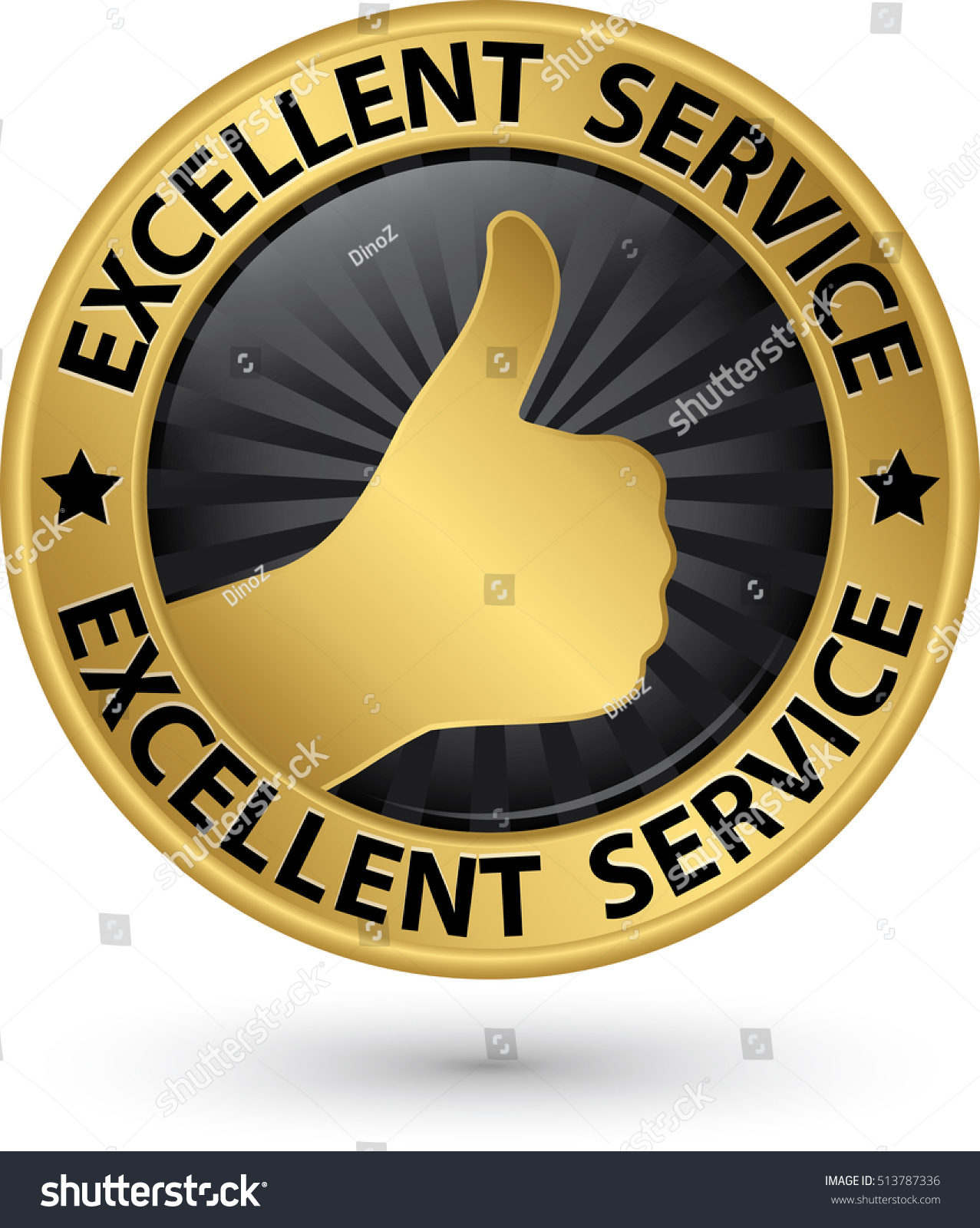 Vetor Stock De Excellent Service Golden Sign Thumb Up (livre De ...