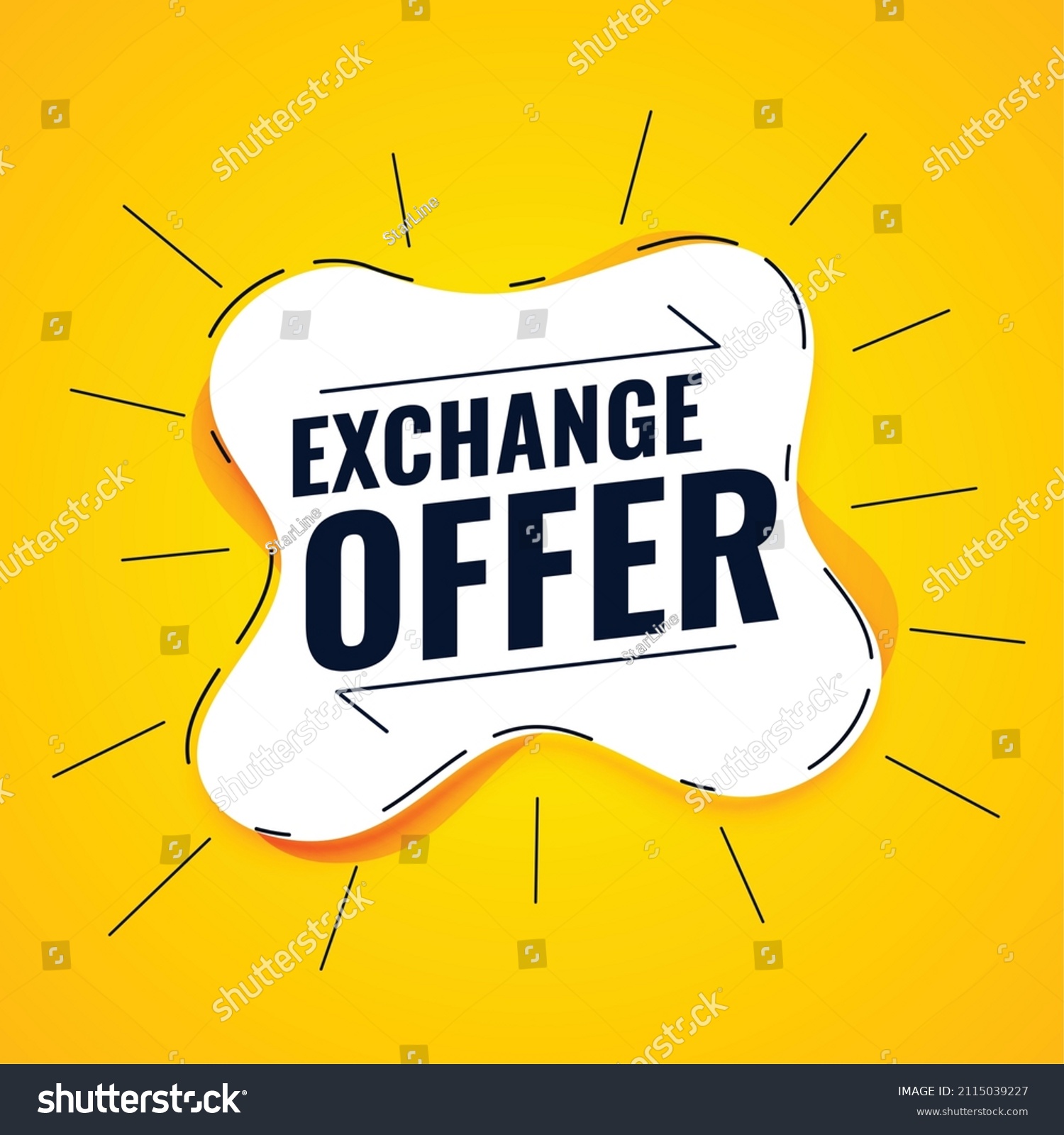 Exchange Offer Yellow Modern Background Design Stock Vector (Royalty