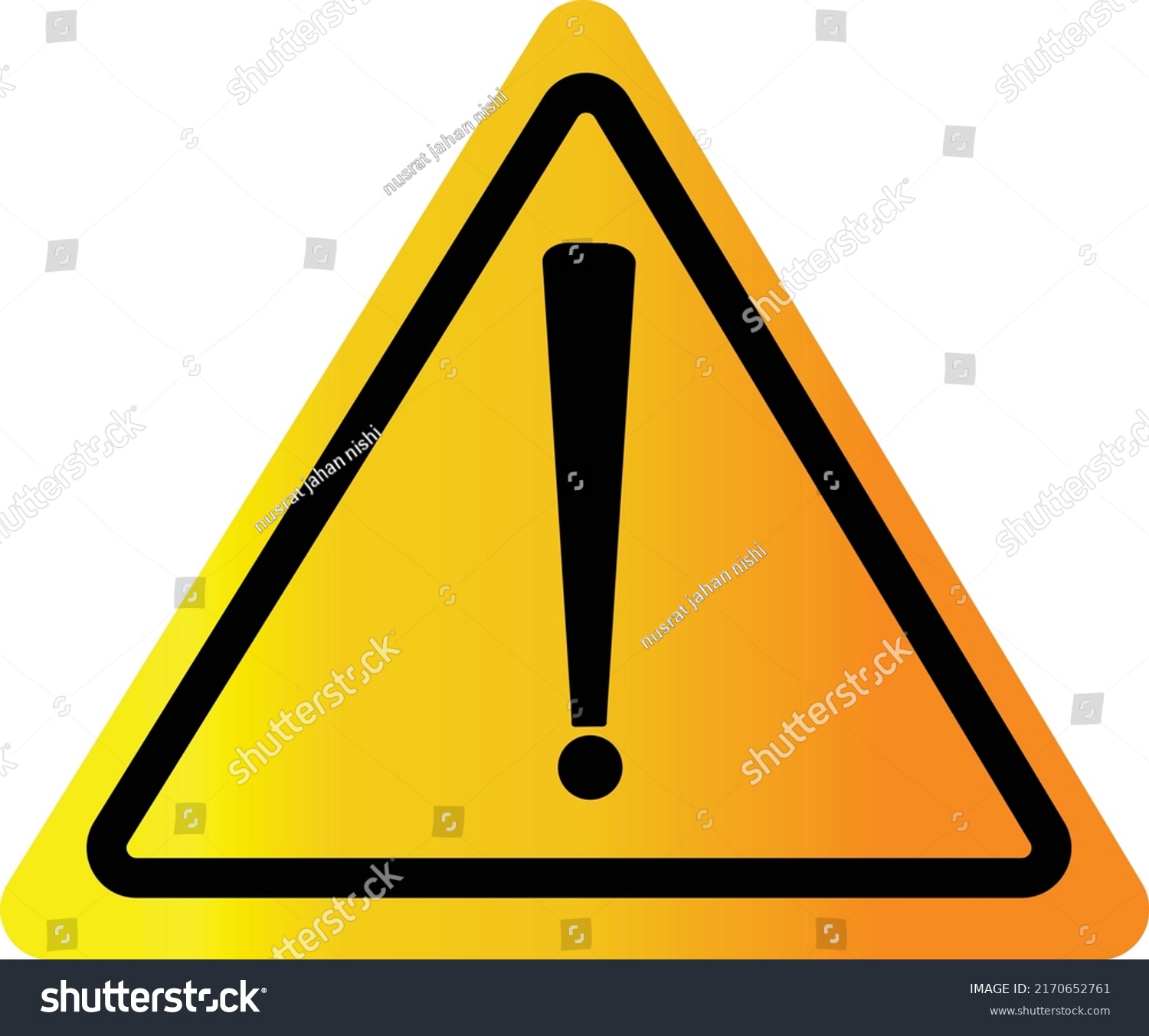 Exclamation Mark Symbolwarning Dangerous Icon On Stock Vector (Royalty ...