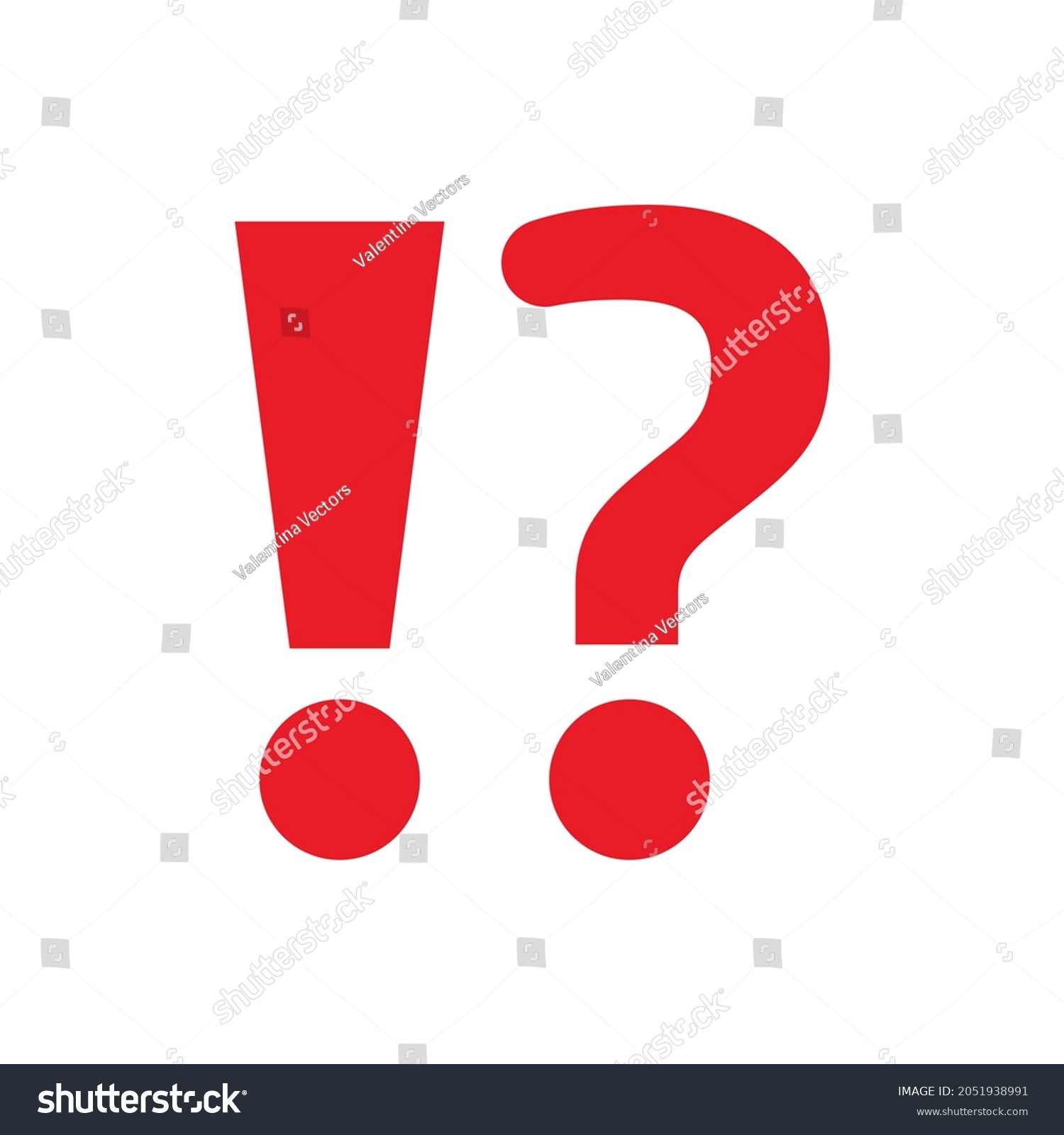 Exclamation Point Question Mark Red Emoji Stock Vector (Royalty Free ...