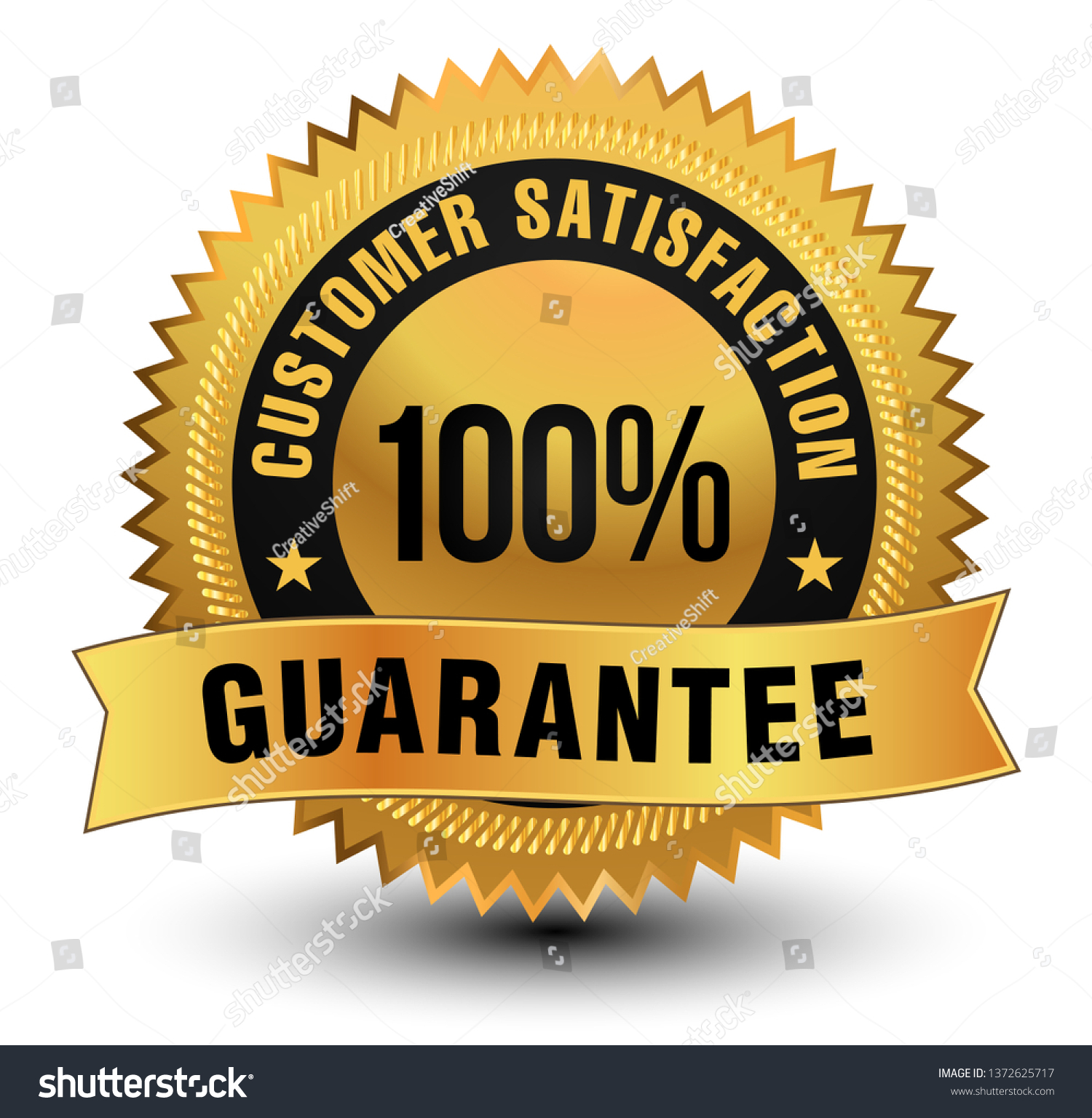 Exclusive 100 Customer Satisfaction Guarantee Golden Stock Vector ...