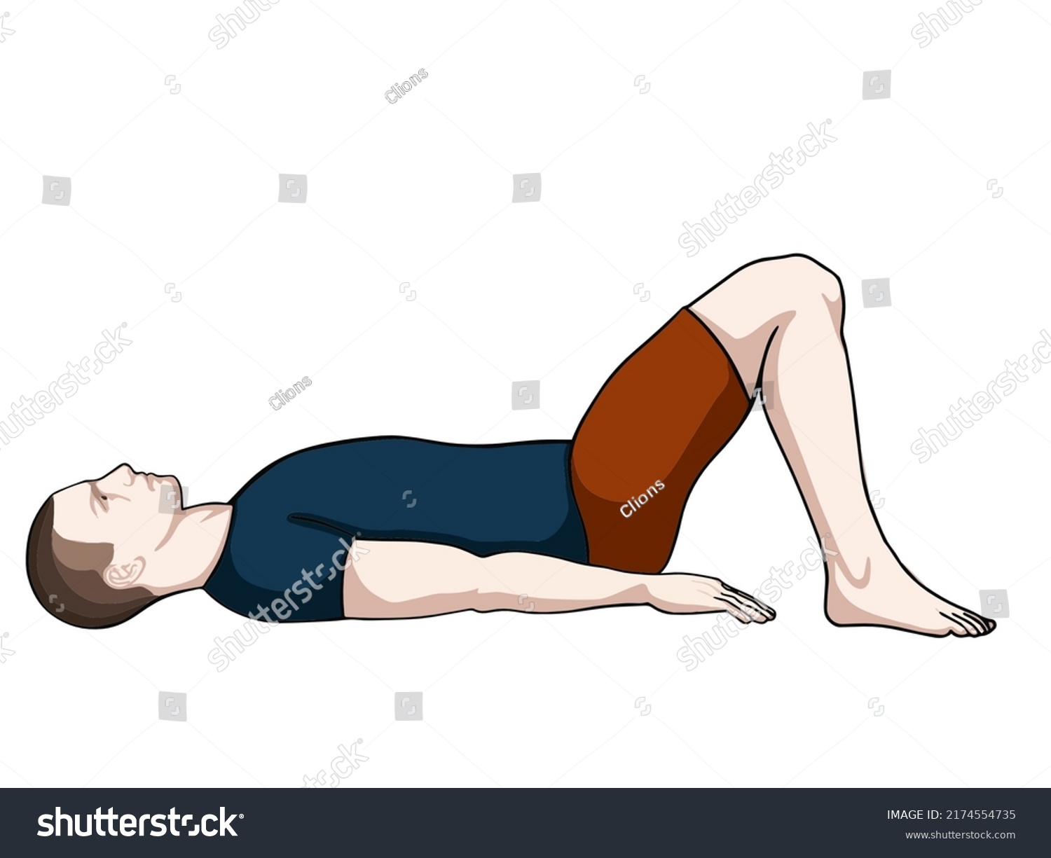 Exercise Poses Vector Illustration Back Pain Stock Vector (Royalty Free ...