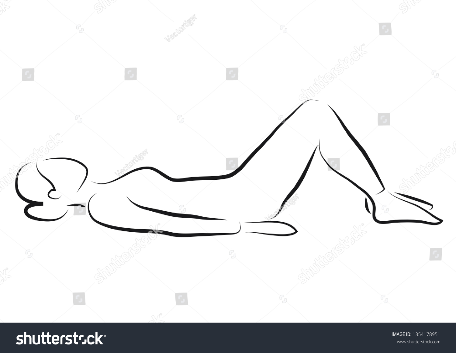 Exercise Strengthen Pelvic Floor Muscles Lying Stock Vector Royalty Free 1354178951 Shutterstock 