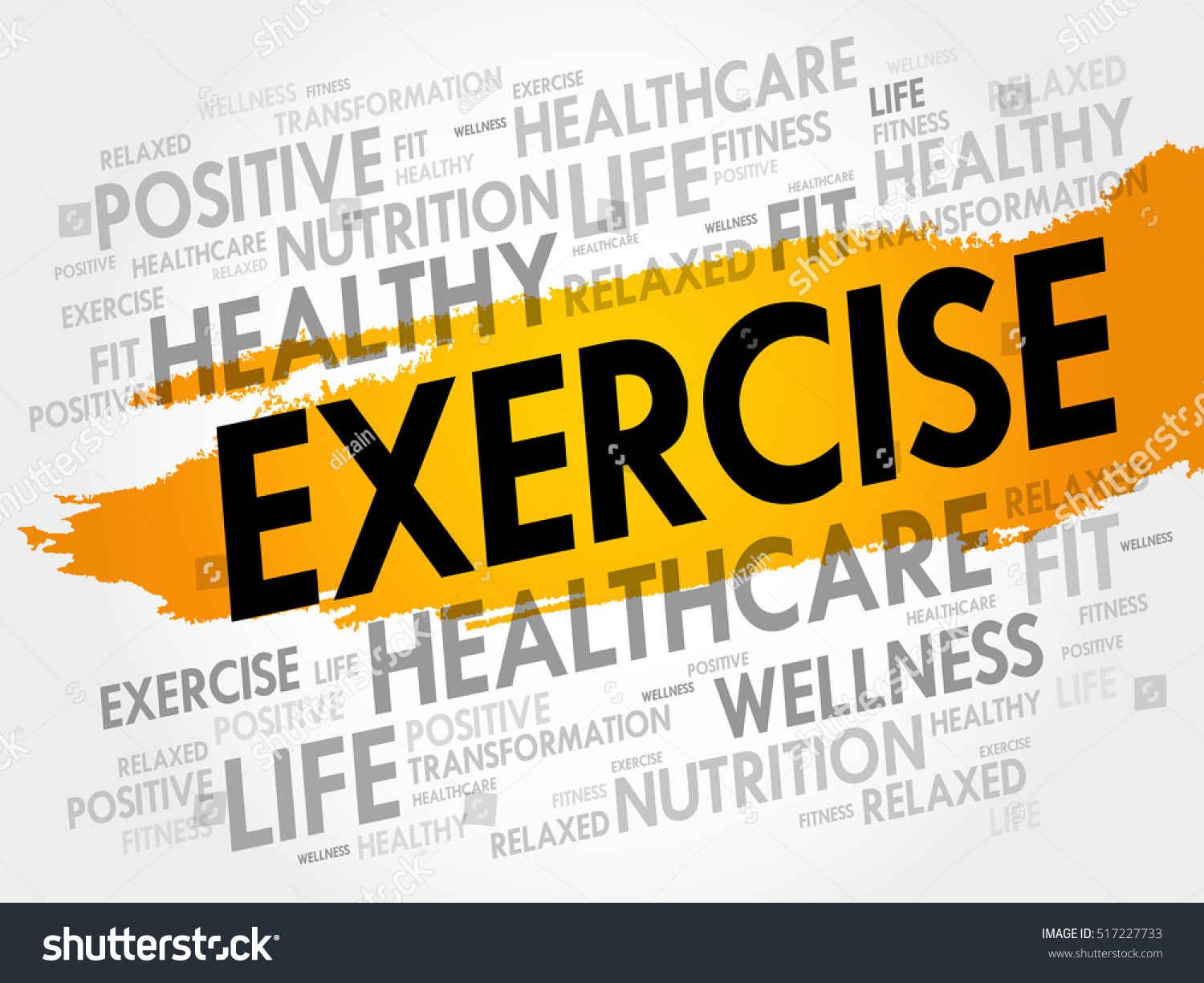 Exercise Word Cloud Collage Health Concept Stock Vector (Royalty Free ...