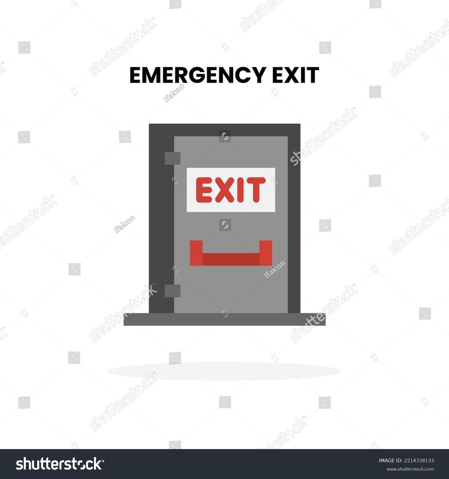 SVG of Exit Door Emergency flat icon. Vector illustration on white background. svg