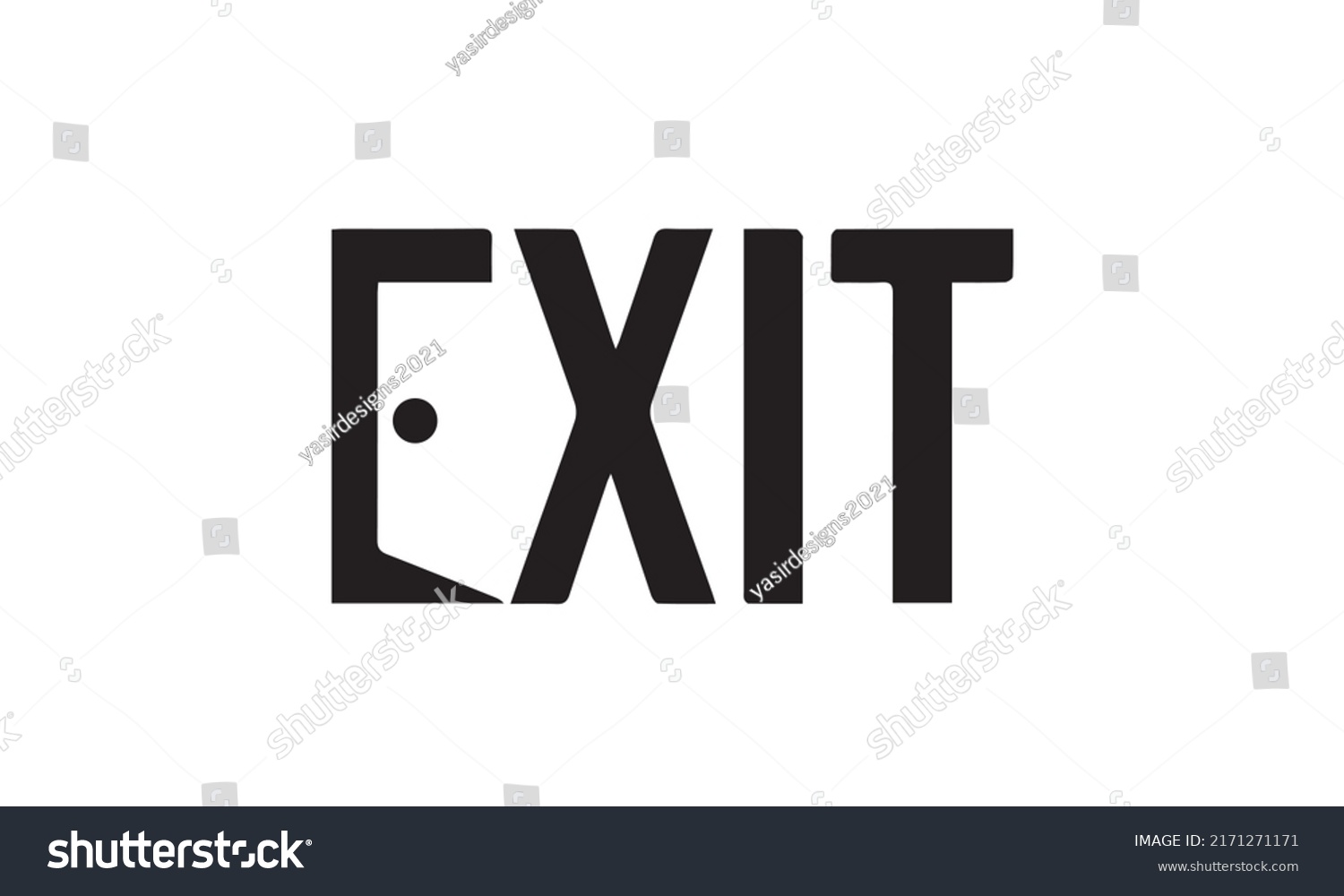 Exit Letter Logo Design Concept Stock Vector (Royalty Free) 2171271171 ...