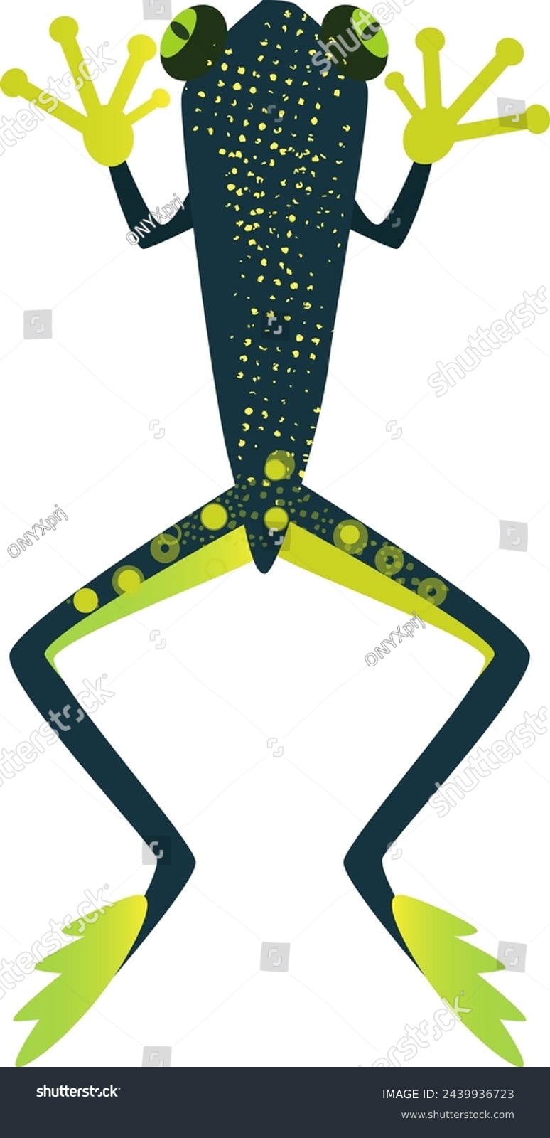 SVG of Exotic amphibia. Jumping frog with patterned green skin svg