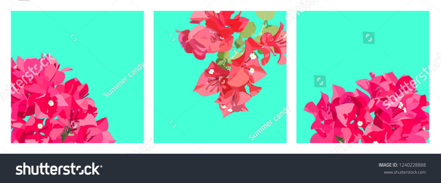 SVG of Exotic pastel tropical Bougainvillea flower, sweet retro vintage nostalgic template svg