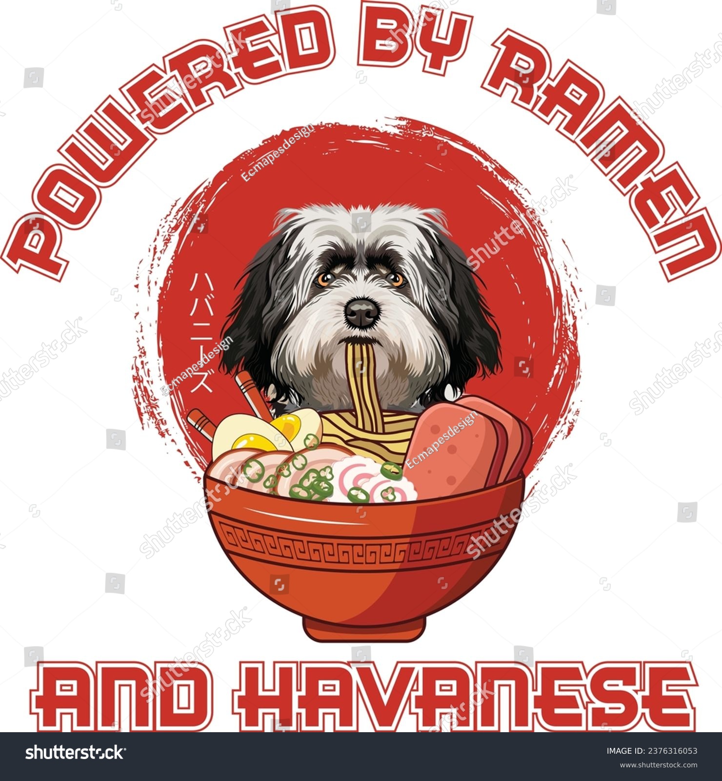 SVG of Experience our 'Ramen Sushi Havanese Dog T-shirt Design' - where fashion meets taste! This design can seamlessly integrate into your daily life. svg