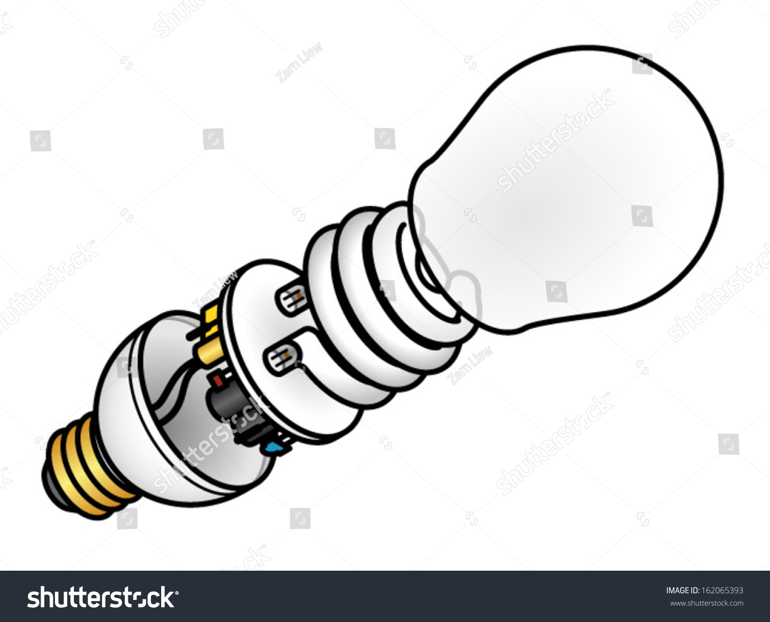 Exploded Diagram Of Light Bulb Cfl Light Bulbs Bulb Fluorescent Led ...