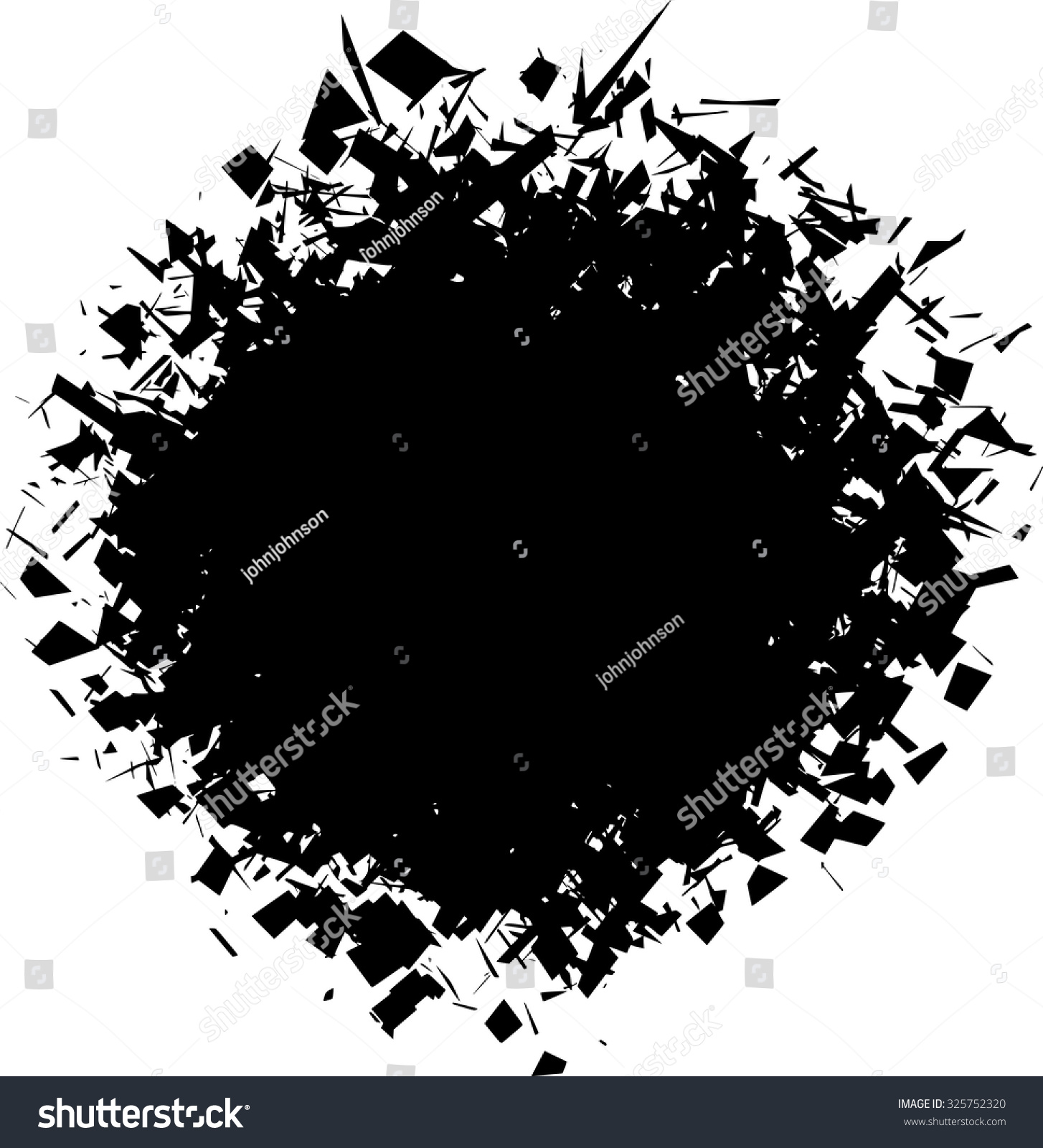 Exploded Futuristic Round Shape Black Over Stock Vector (Royalty Free ...