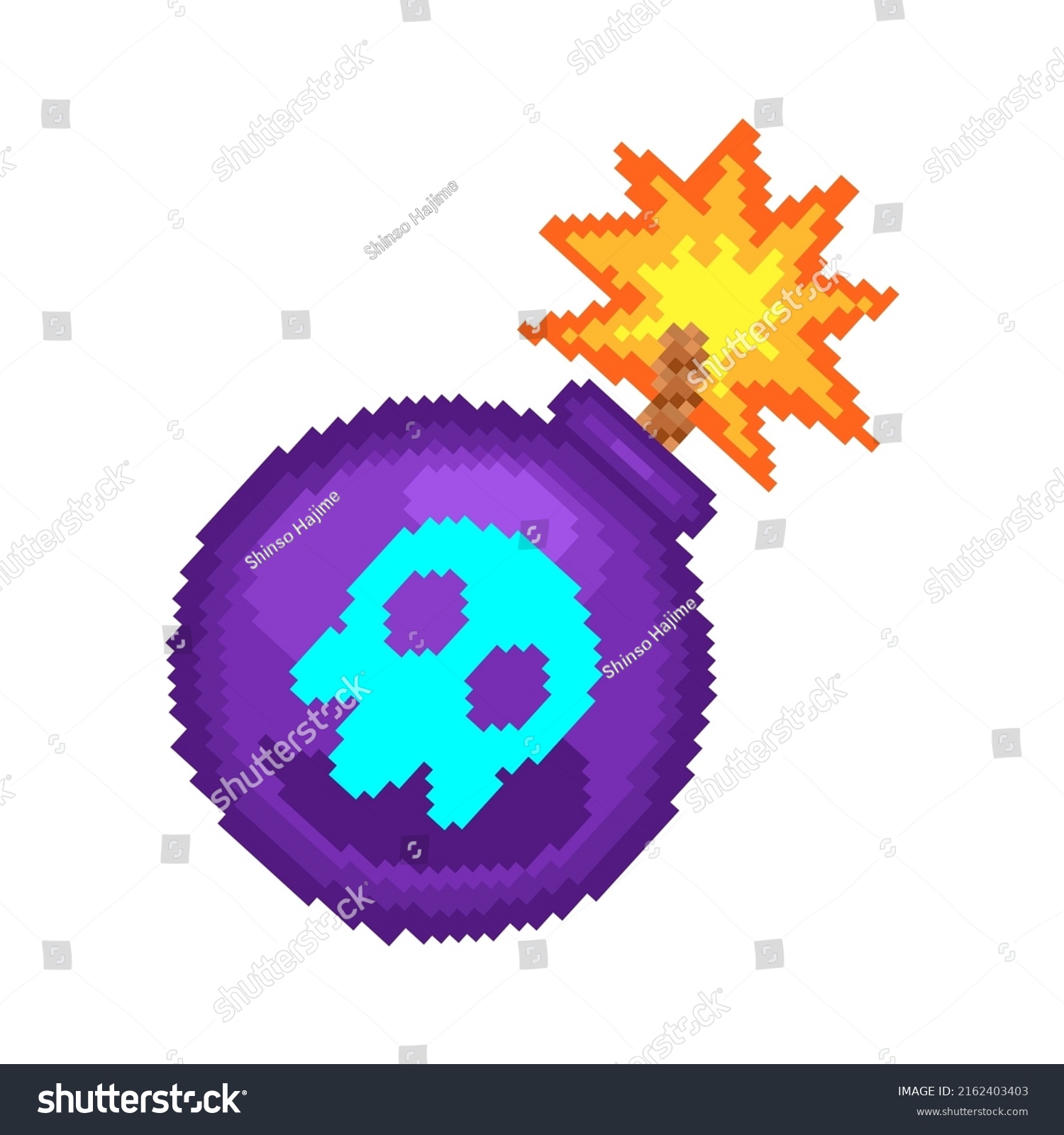 Exploding Bomb Vector Pixel Style Stock Vector Royalty Free   Stock Vector Exploding Bomb Vector Pixel Style 2162403403 