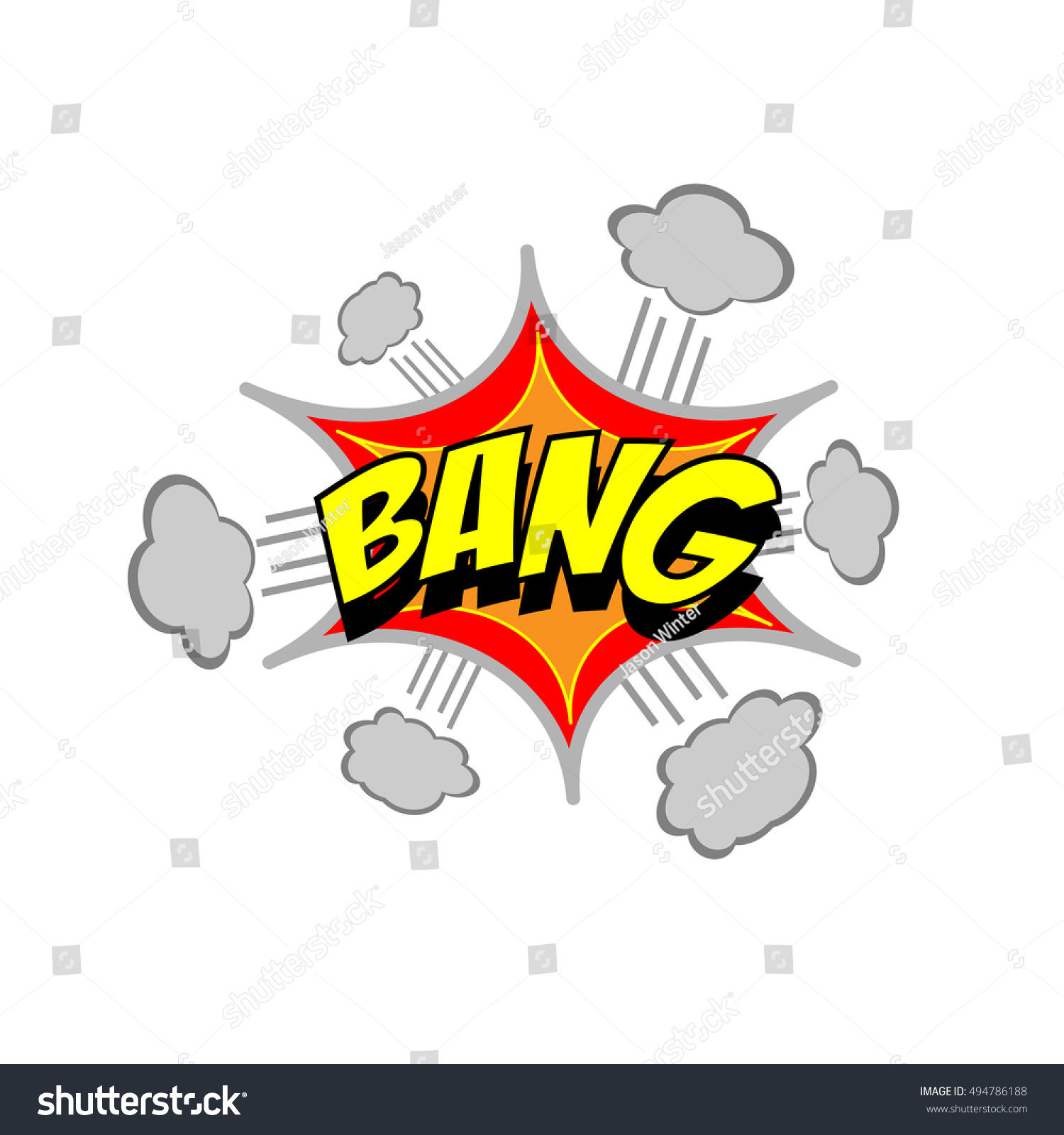 Exploding Cartoon Bang Text Caption Vector Stock Vector Royalty Free 494786188 Shutterstock