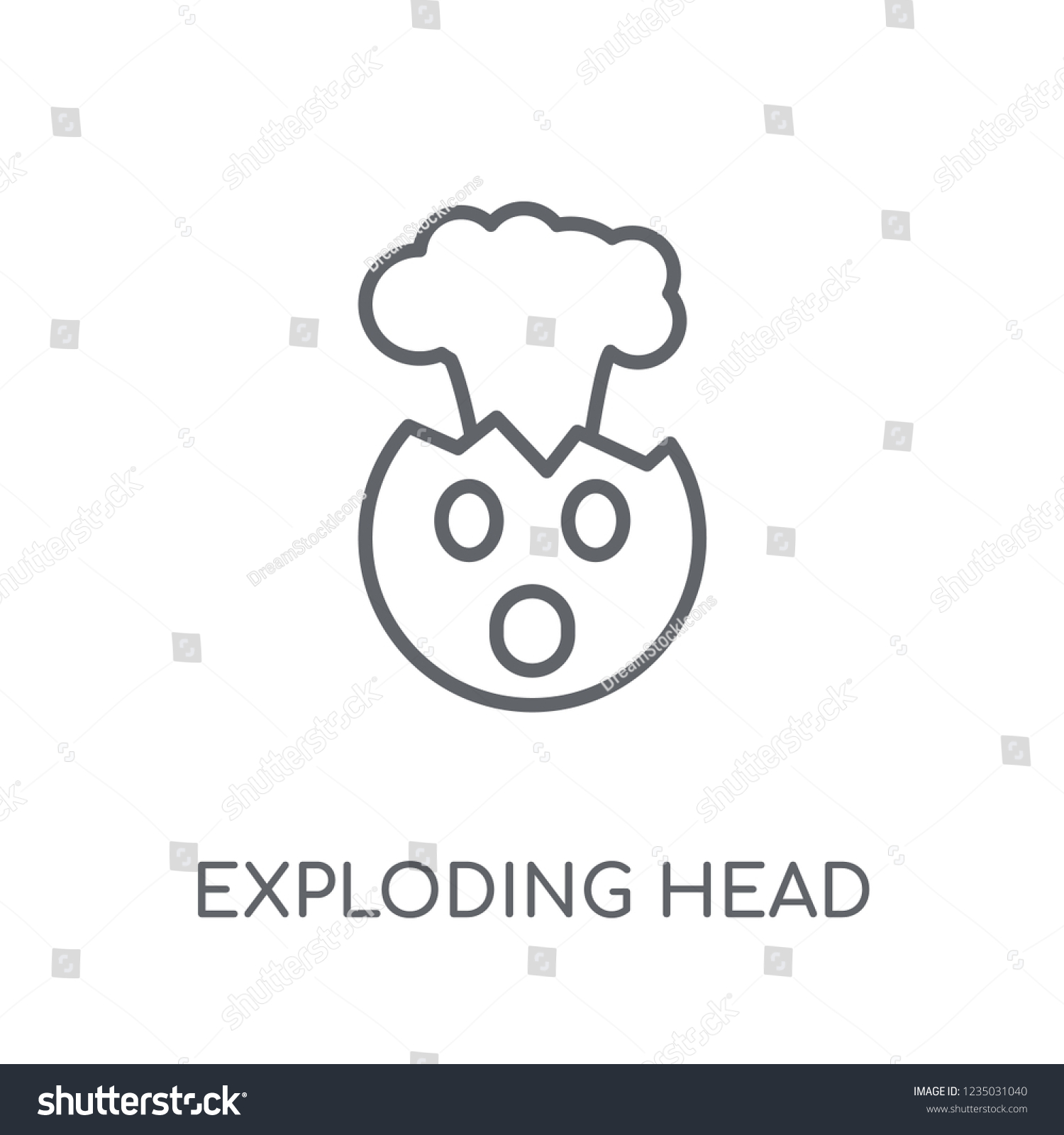 Exploding Head Emoji Linear Icon Modern Stock Vector (Royalty Free ...