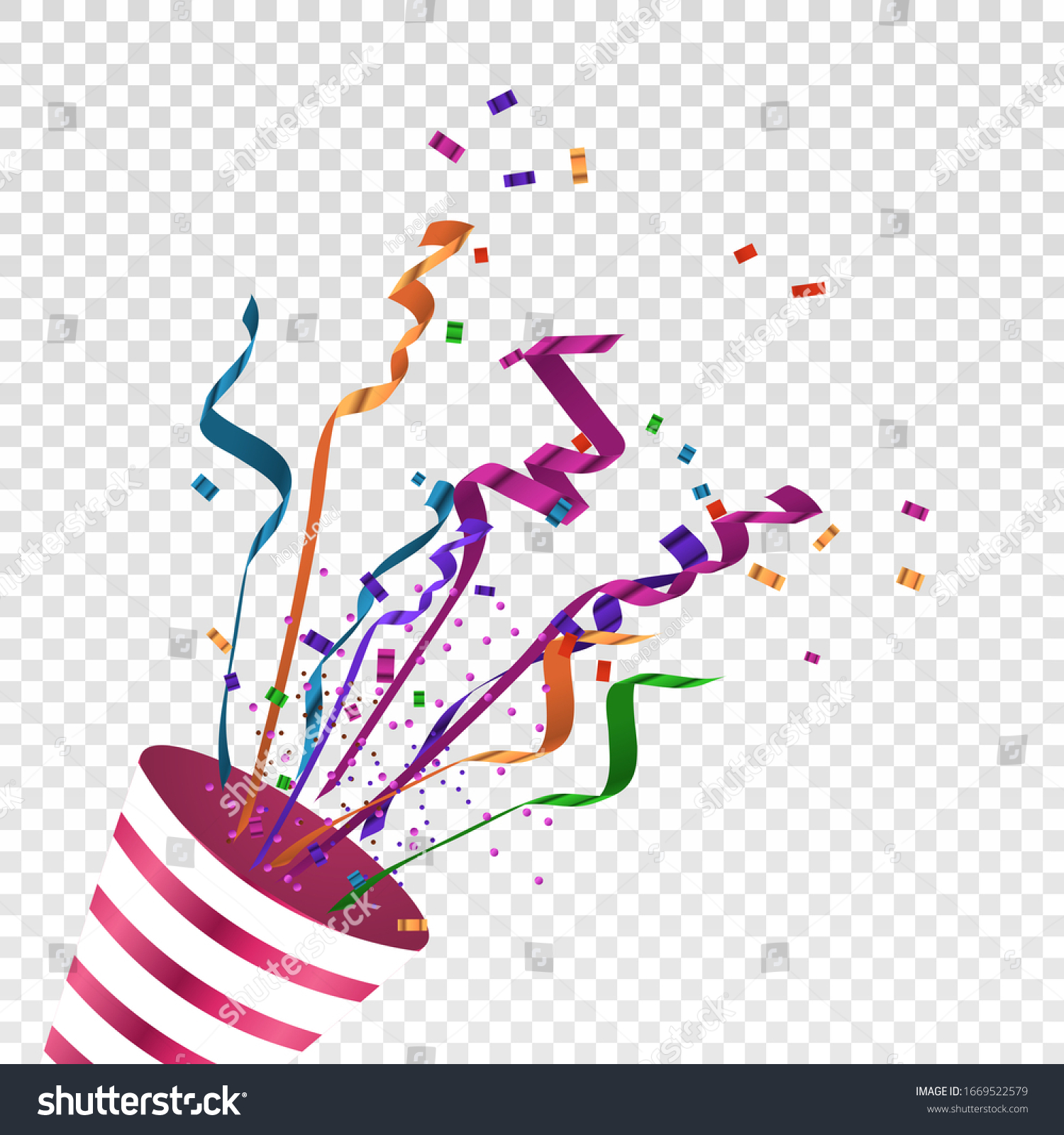 Exploding Party Popper Colorful Confetti Streamer Vector Có Sẵn Miễn Phí Bản Quyền 1669522579 2072