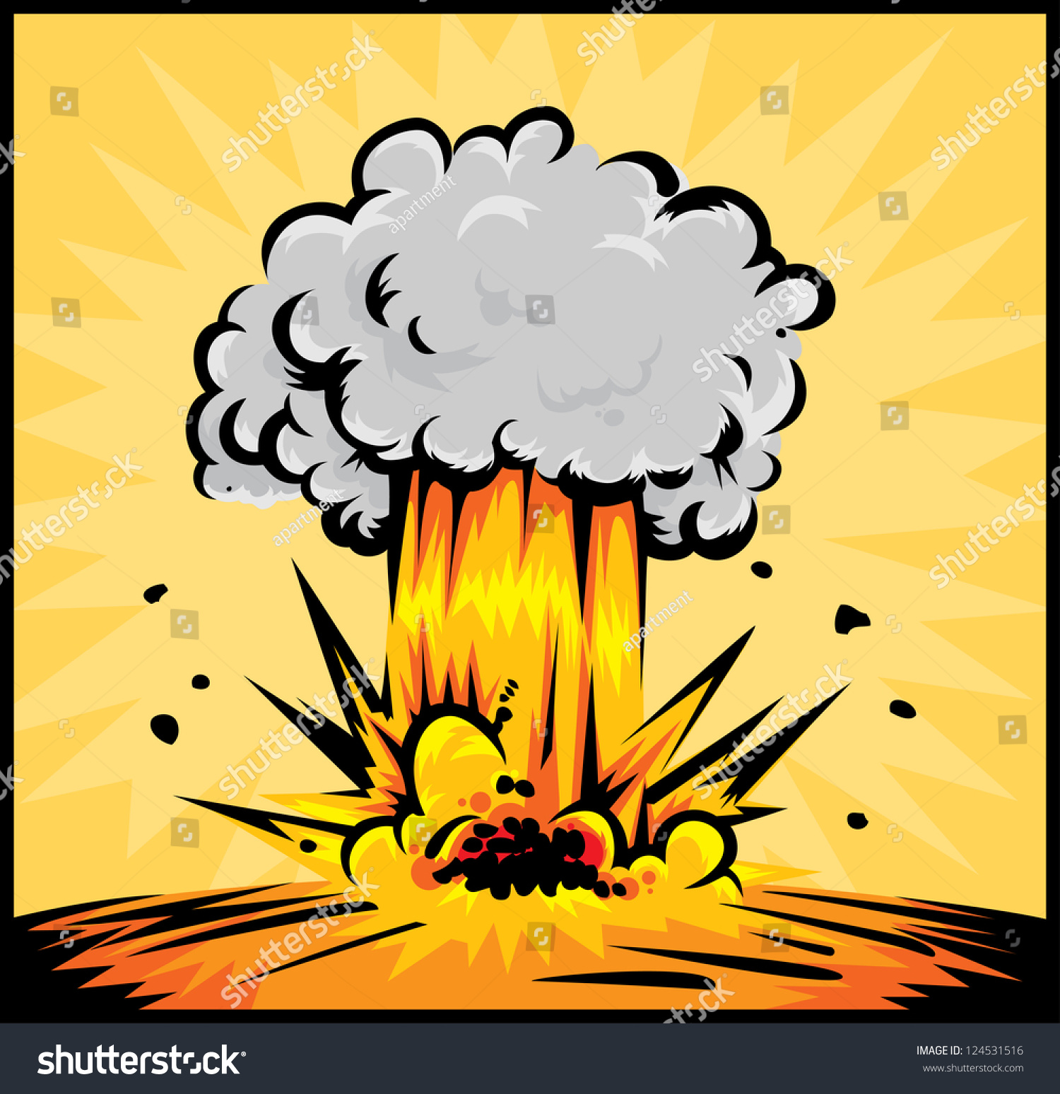 Explosion Stock Vector Illustration 124531516 : Shutterstock