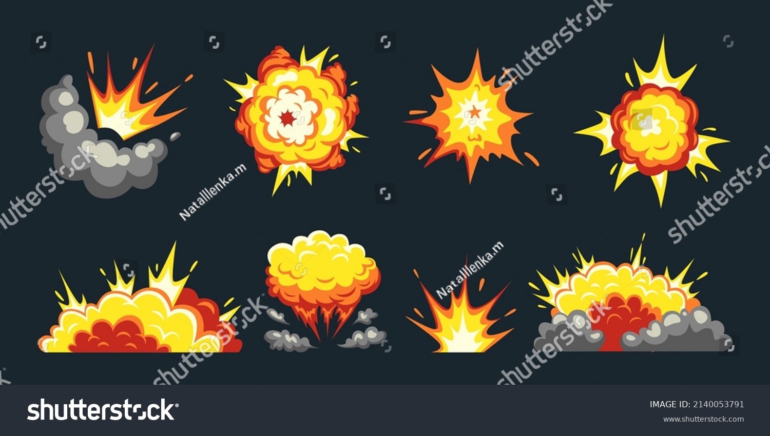 Explosion Burning Ignition Combustion Game Effect Stock Vector (Royalty ...