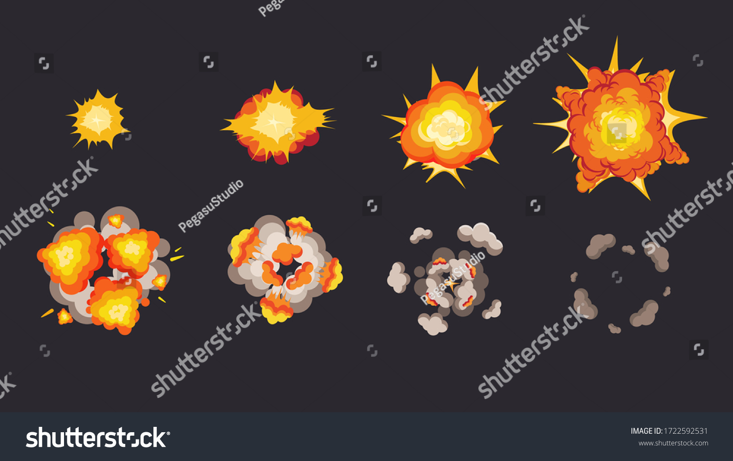 Explosion Animation Storyboard Energy Detonating Explosives Stock ...