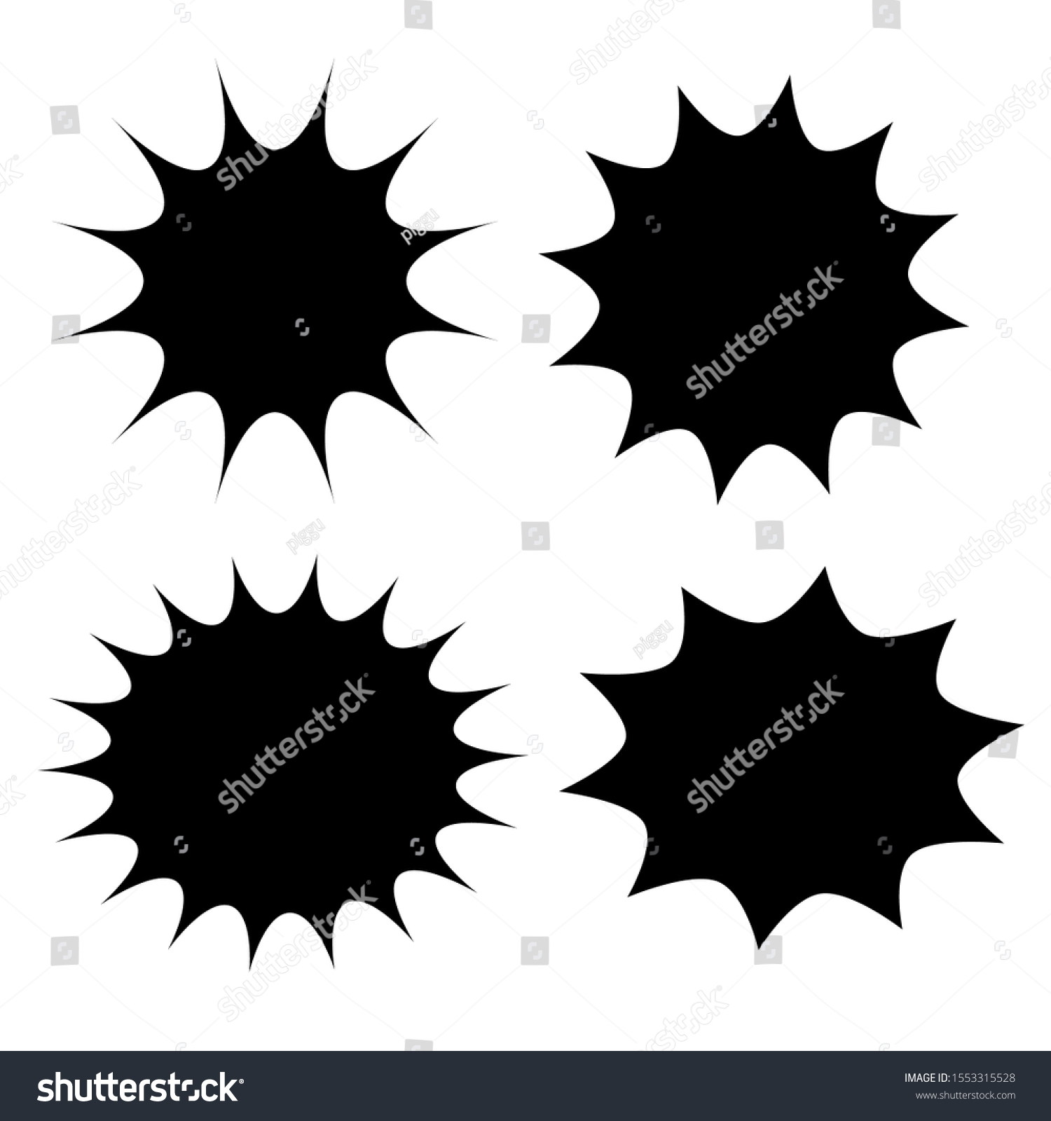 Explosion Cartoon Symbols Speech Bubbles Set Stock Vector (Royalty Free ...