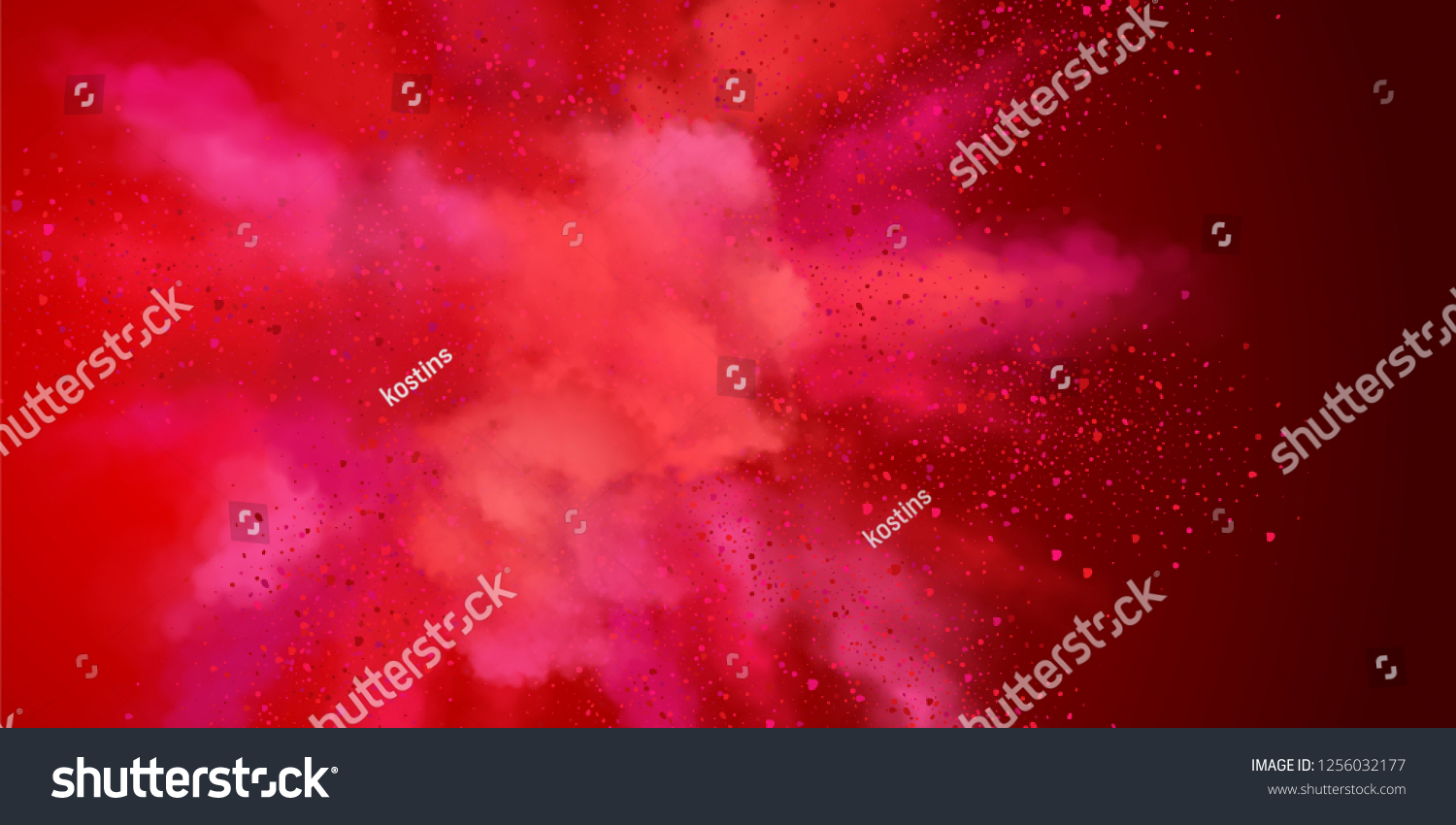 Explosion Red Colored Dust Powder Vector Stock Vector (Royalty Free ...