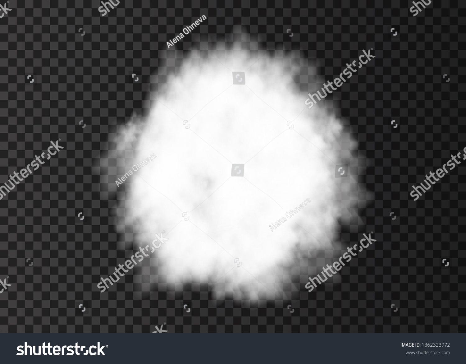 爆発 白い煙の輪 透明な背景に渦巻き状のフォグトラック リアルなベクター雲または蒸気 テクスチャー のベクター画像素材 ロイヤリティフリー