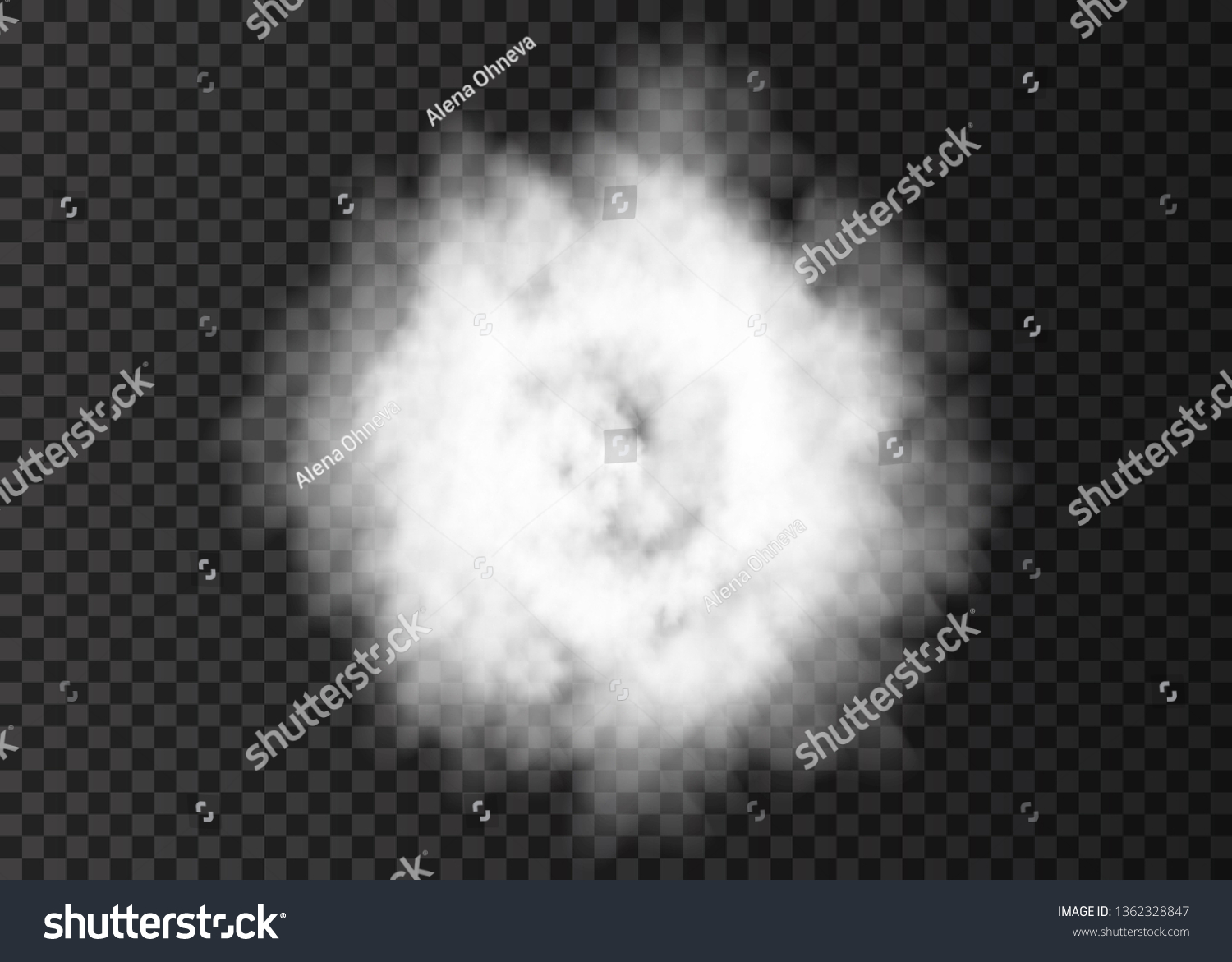 爆発 白い煙の輪 透明な背景に渦巻き状のフォグトラック リアルなベクター雲または蒸気 テクスチャー のベクター画像素材 ロイヤリティフリー