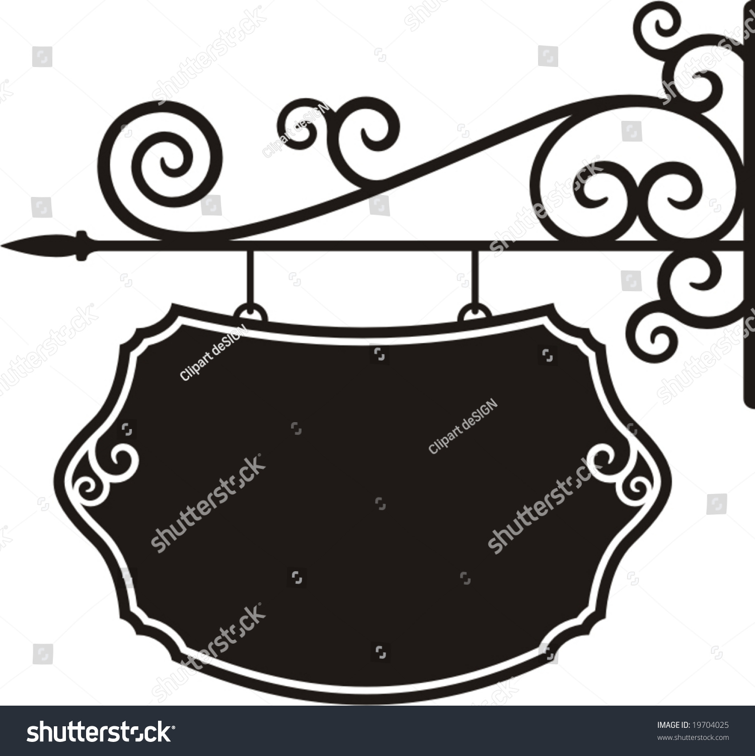 Exquisite Hanging Sign Ornamental Details Vector Stock Vector 19704025 ...