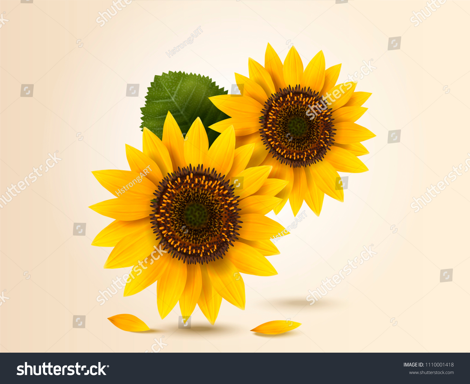 SVG of Exquisite sunflower design element in 3d illustration svg