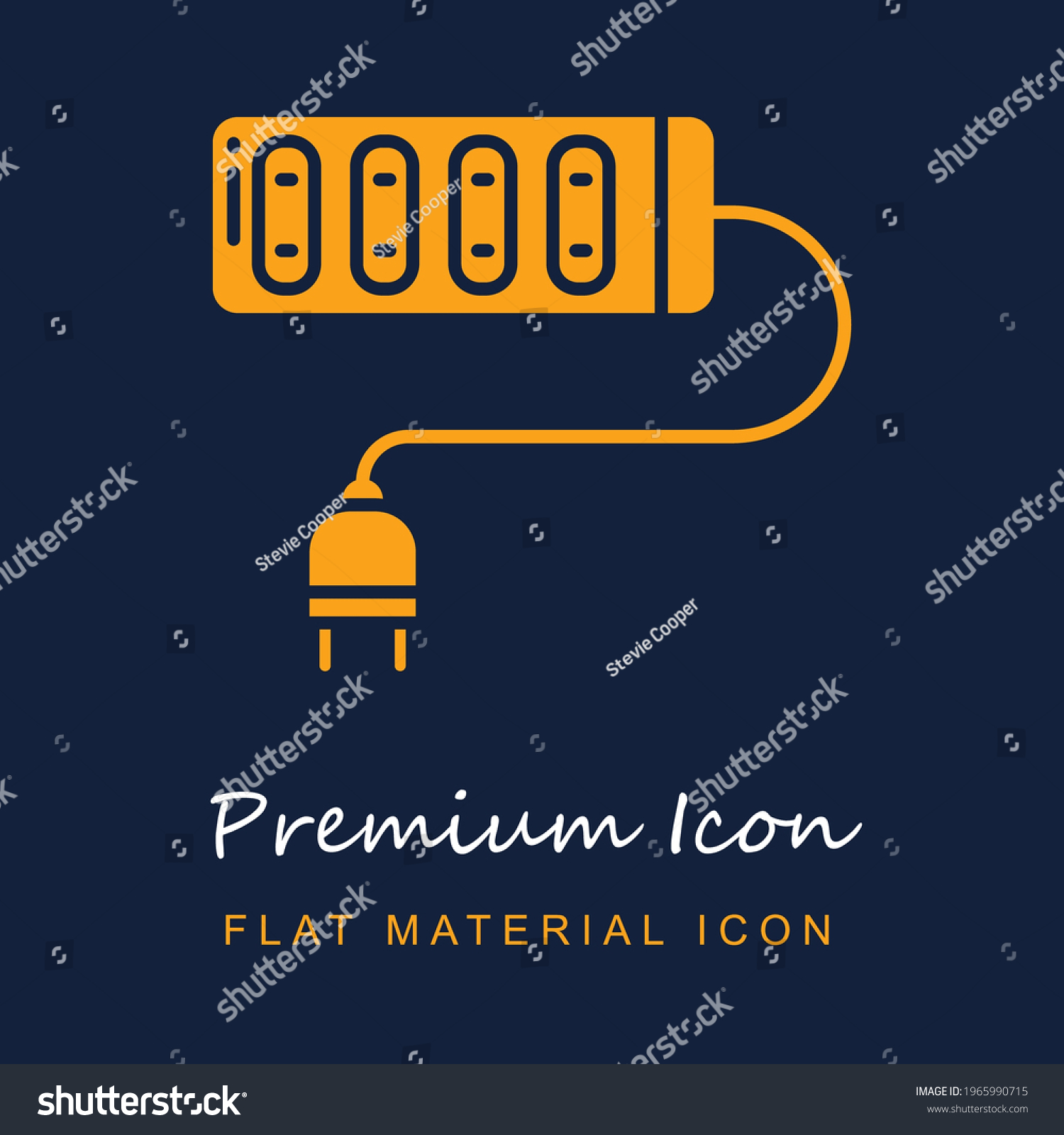 SVG of Extension Cord premium material ui ux isolated vector icon in navy blue and orange colors svg
