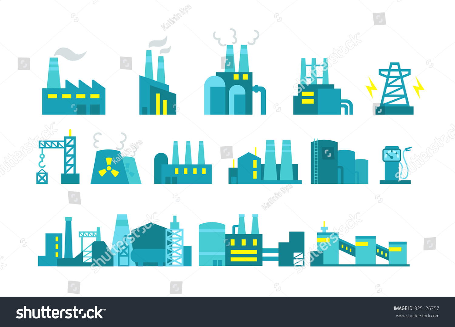 Extraction Petroleum Vector Set Factory Illustration Stock Vector ...