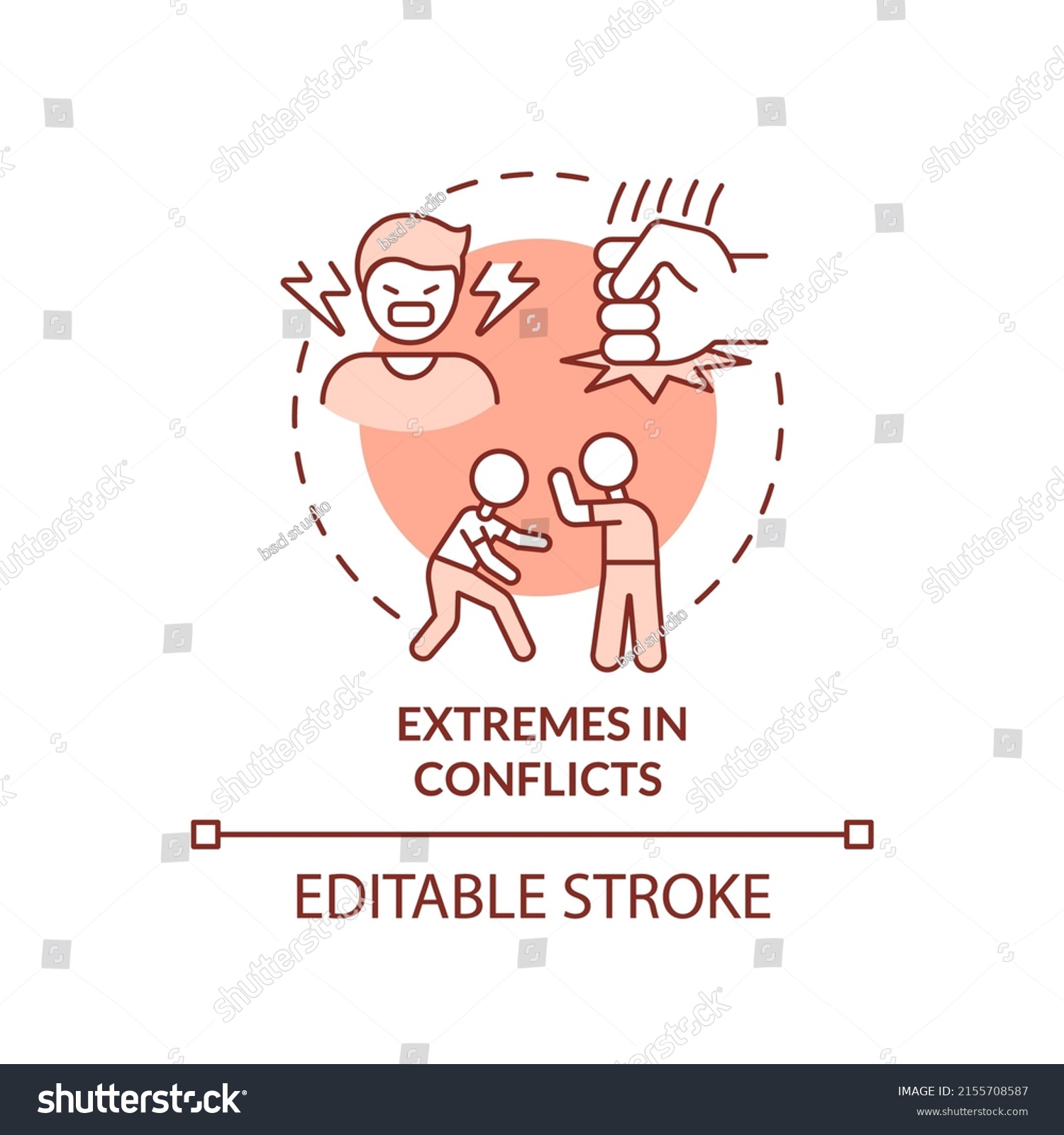 Extremes Conflicts Red Concept Icon Feature Stock Vector (Royalty Free ...