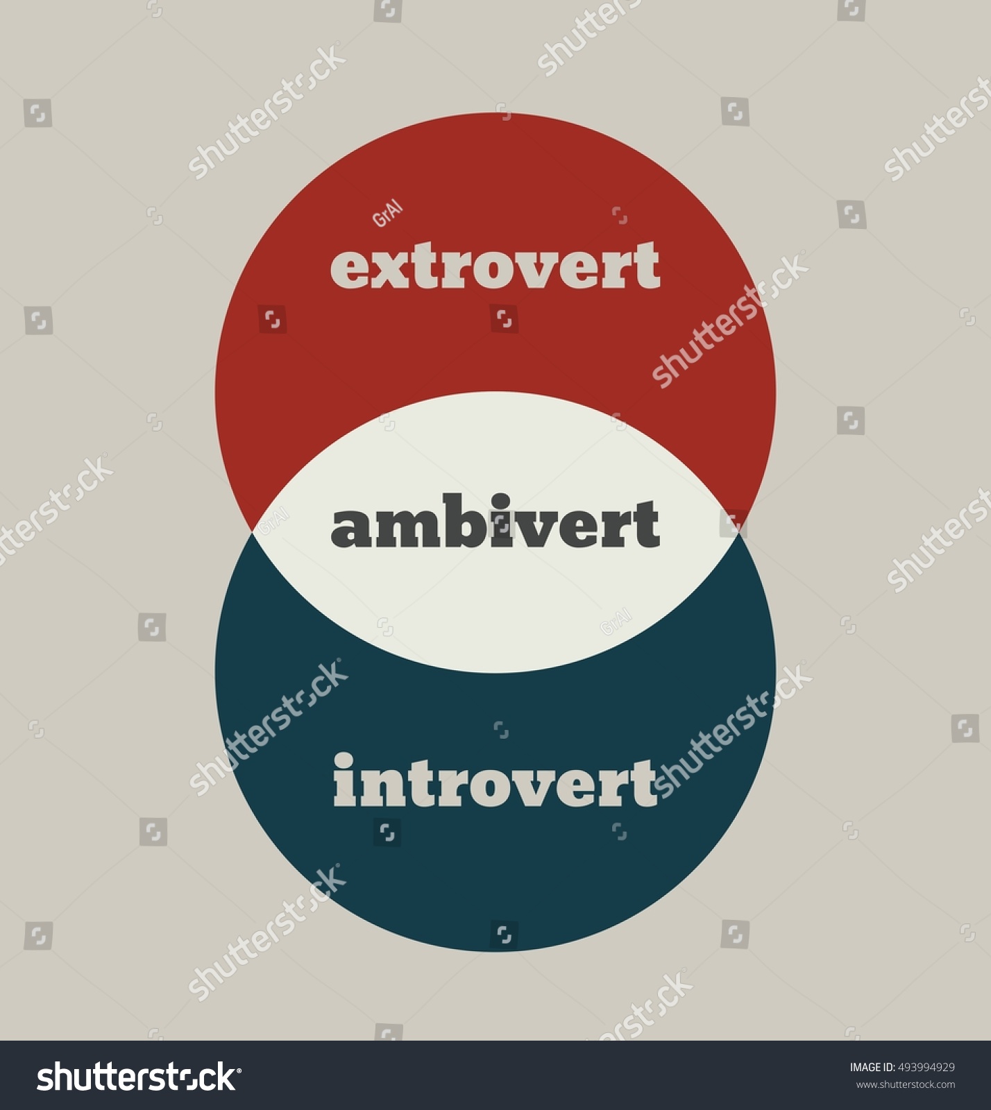 Extrovert Ambivert Introvert Metaphor Image Relative Stock Vector