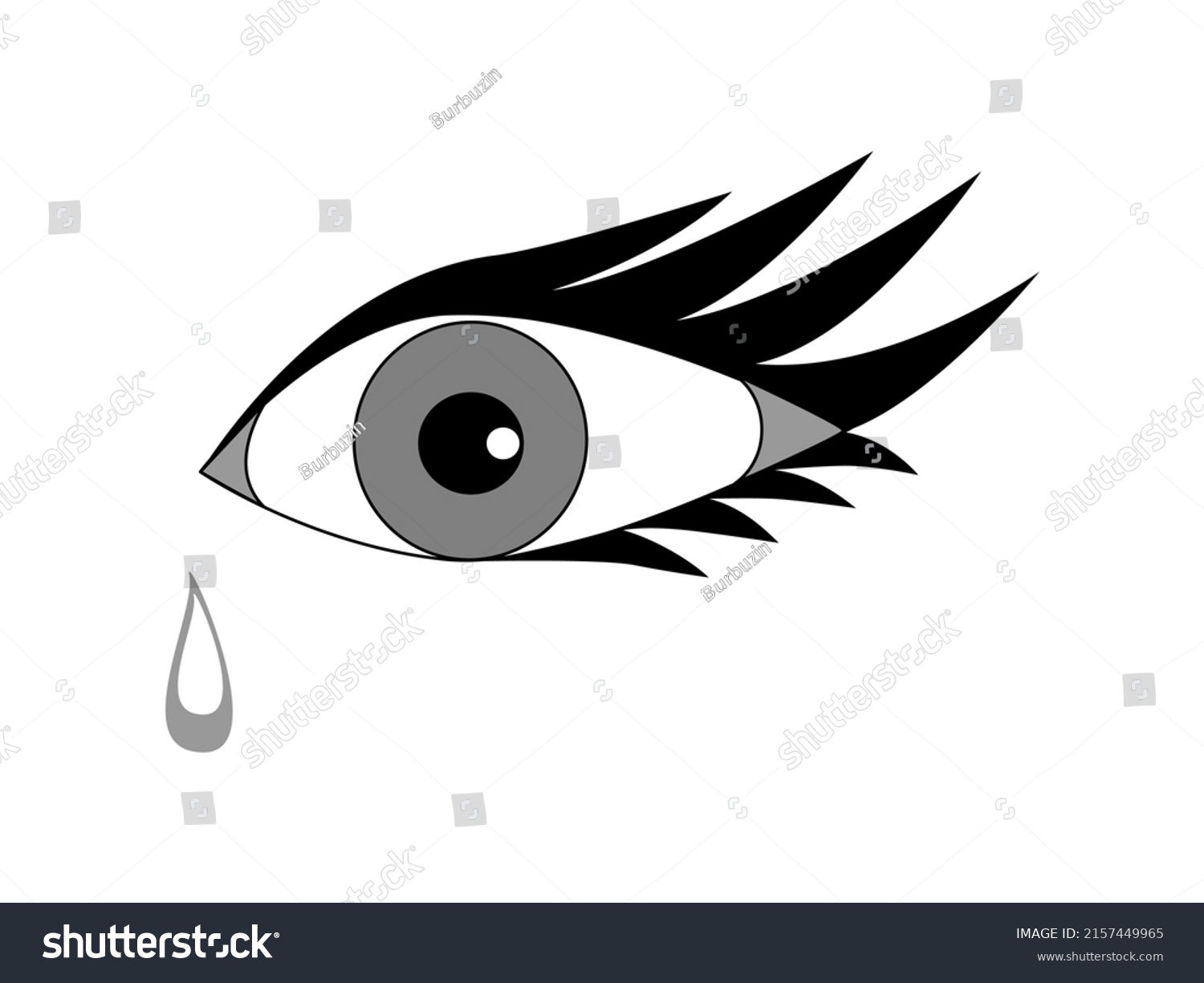 Eye Tear Icon Symbol Emblem Flat Stock Vector (Royalty Free) 2157449965 ...