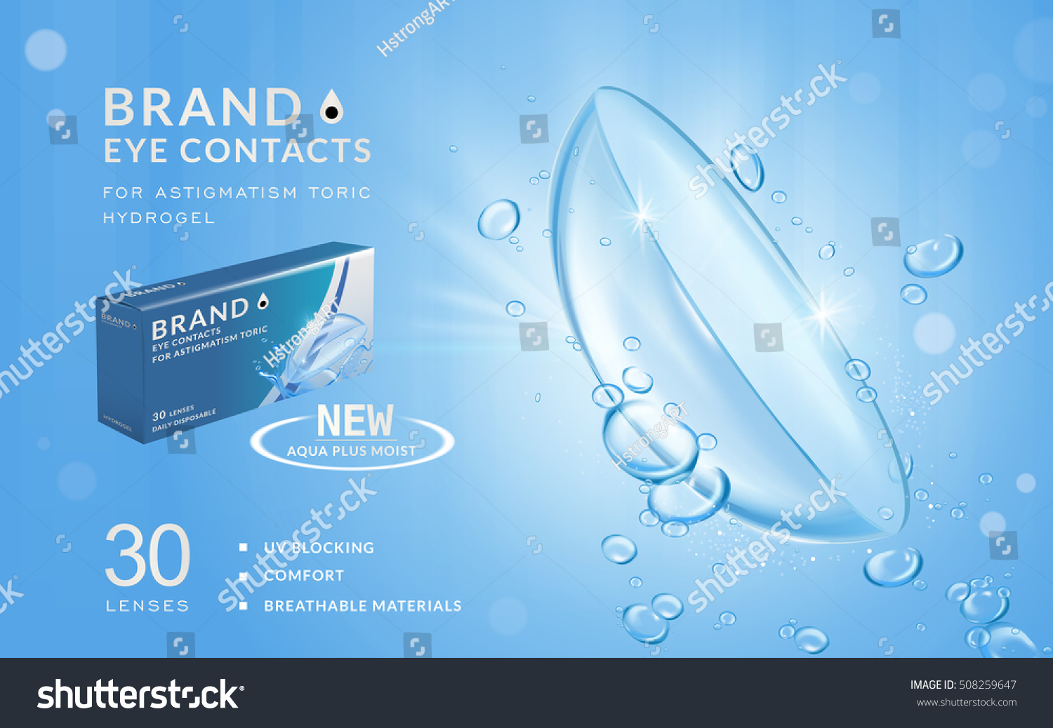 Eye Contacts Ads Template Aqua Plus Stock Vector (Royalty Free) 508259647