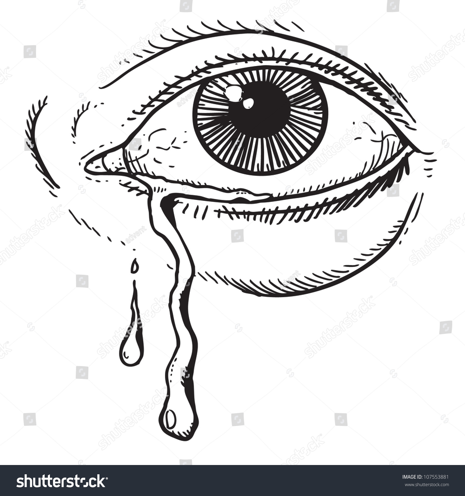 Eye Crying Stock Vector Illustration 107553881 : Shutterstock