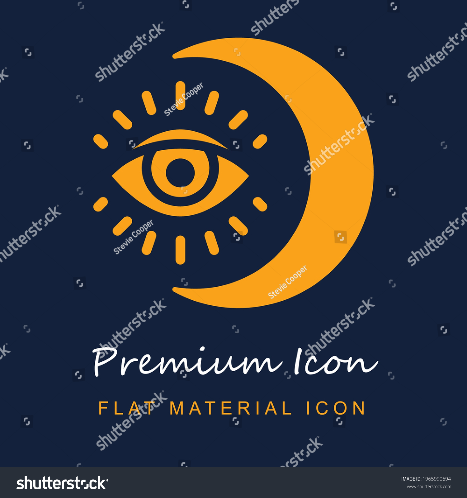 SVG of Eye premium material ui ux isolated vector icon in navy blue and orange colors svg