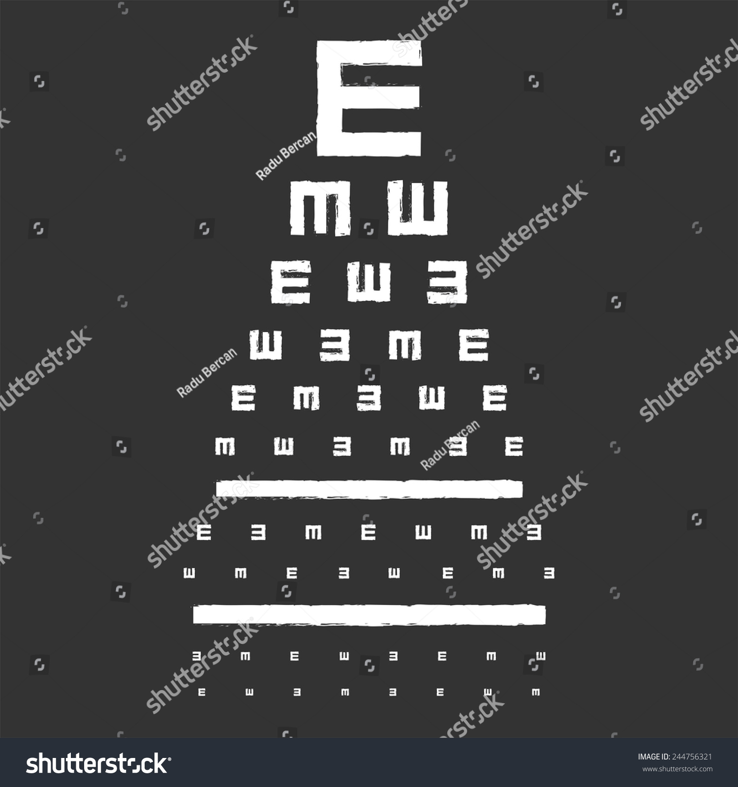 Eye Sight Test Chart On Blackboard Stock Vector 244756321 Shutterstock