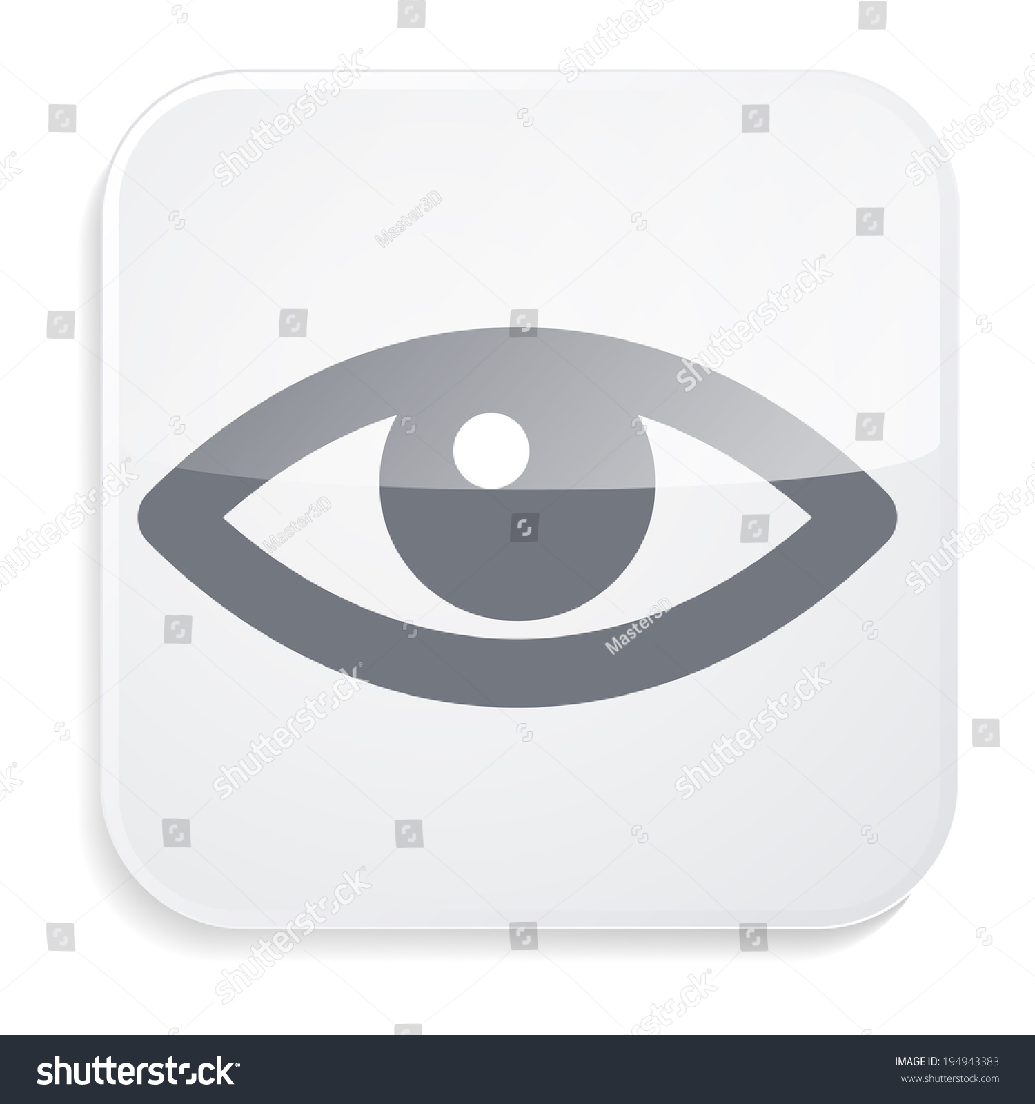 Eye White Icon Stock Vector (Royalty Free) 194943383 | Shutterstock